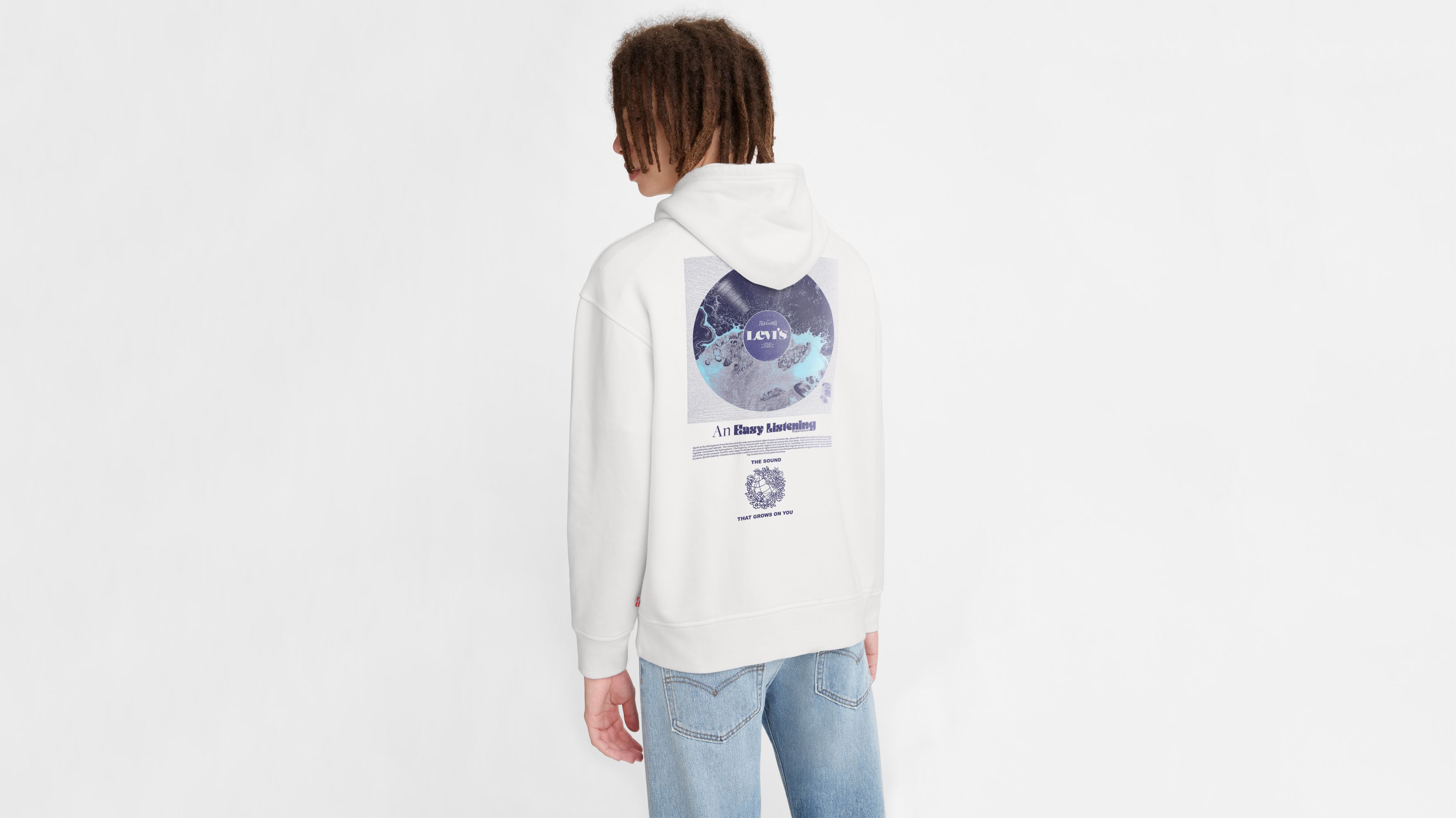 Levi best sale white hoodie