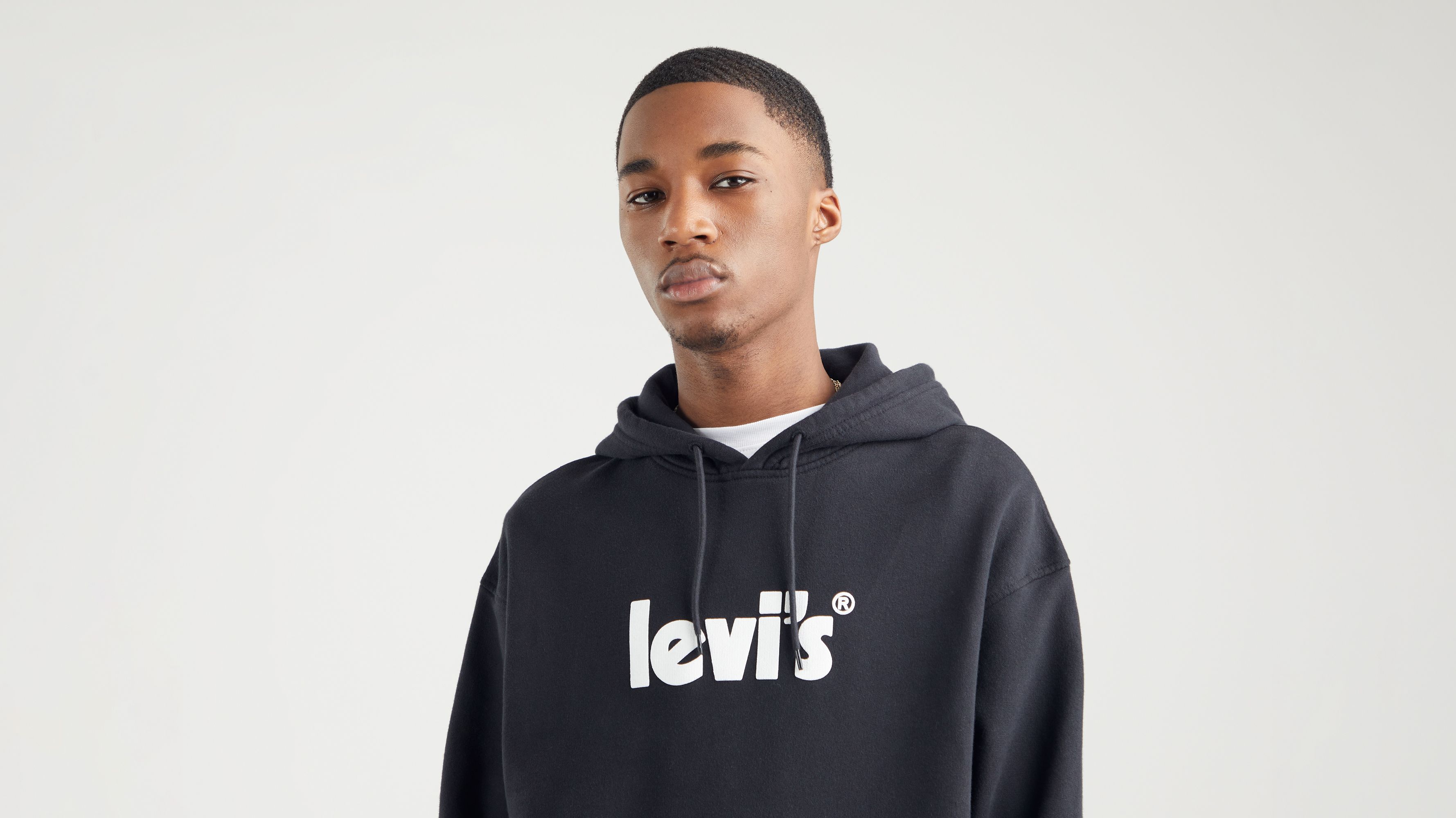 Relaxed Graphic Hoodie - Black