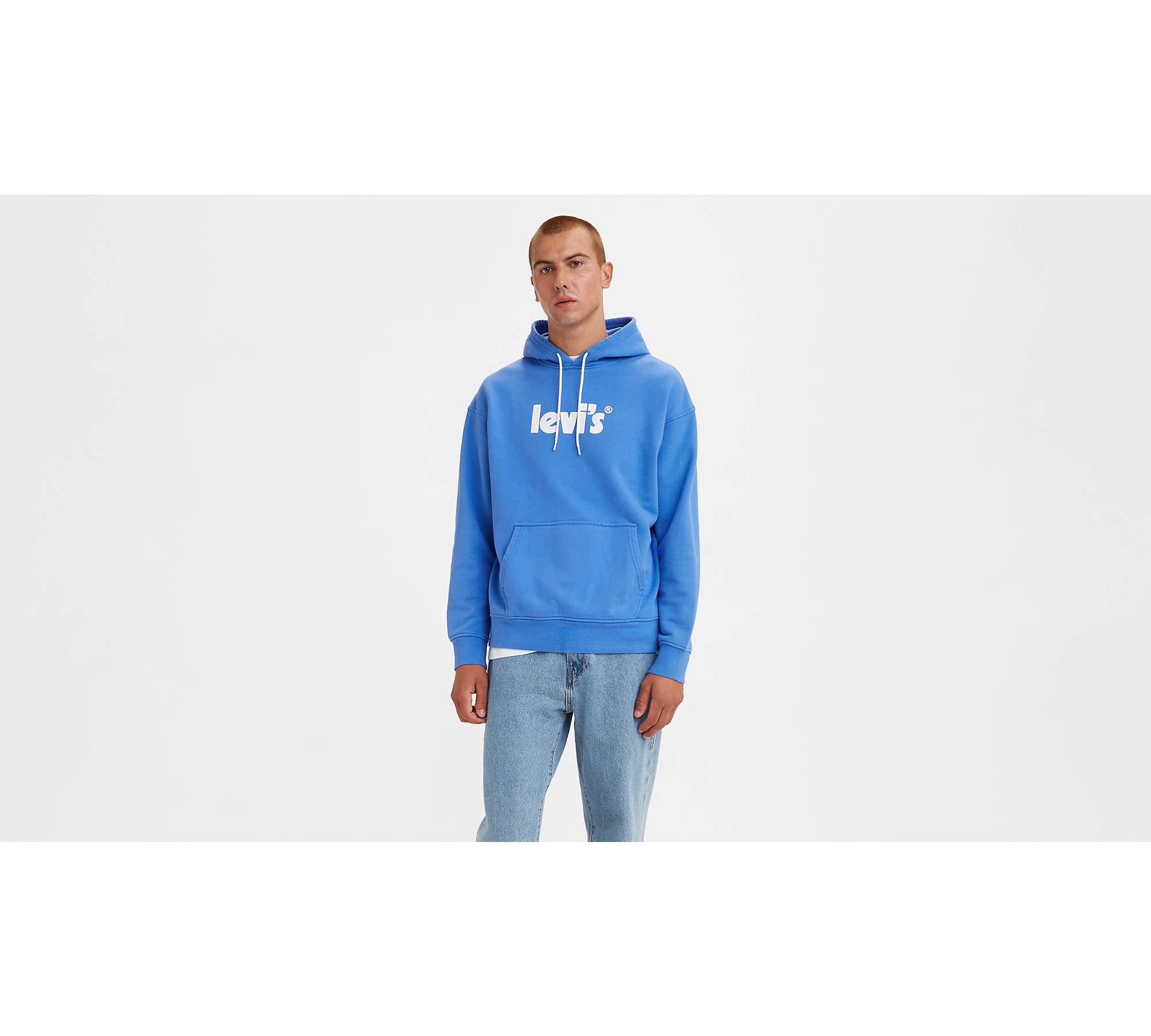Relaxed Graphic Hoodie Sweatshirt - Blue
