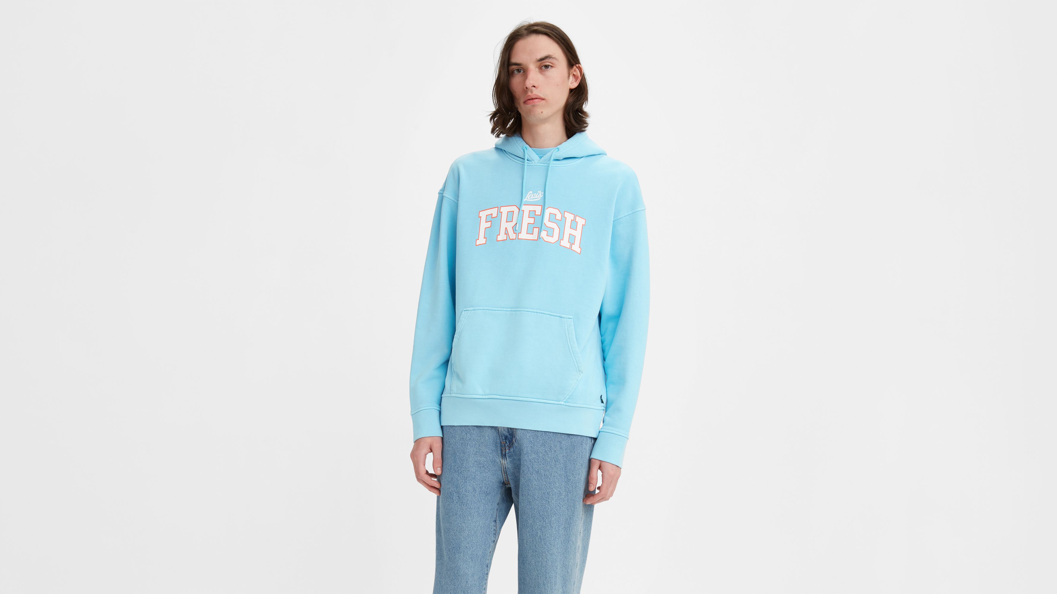 Relaxed Graphic 1/4 Zip Sweatshirt - Blue