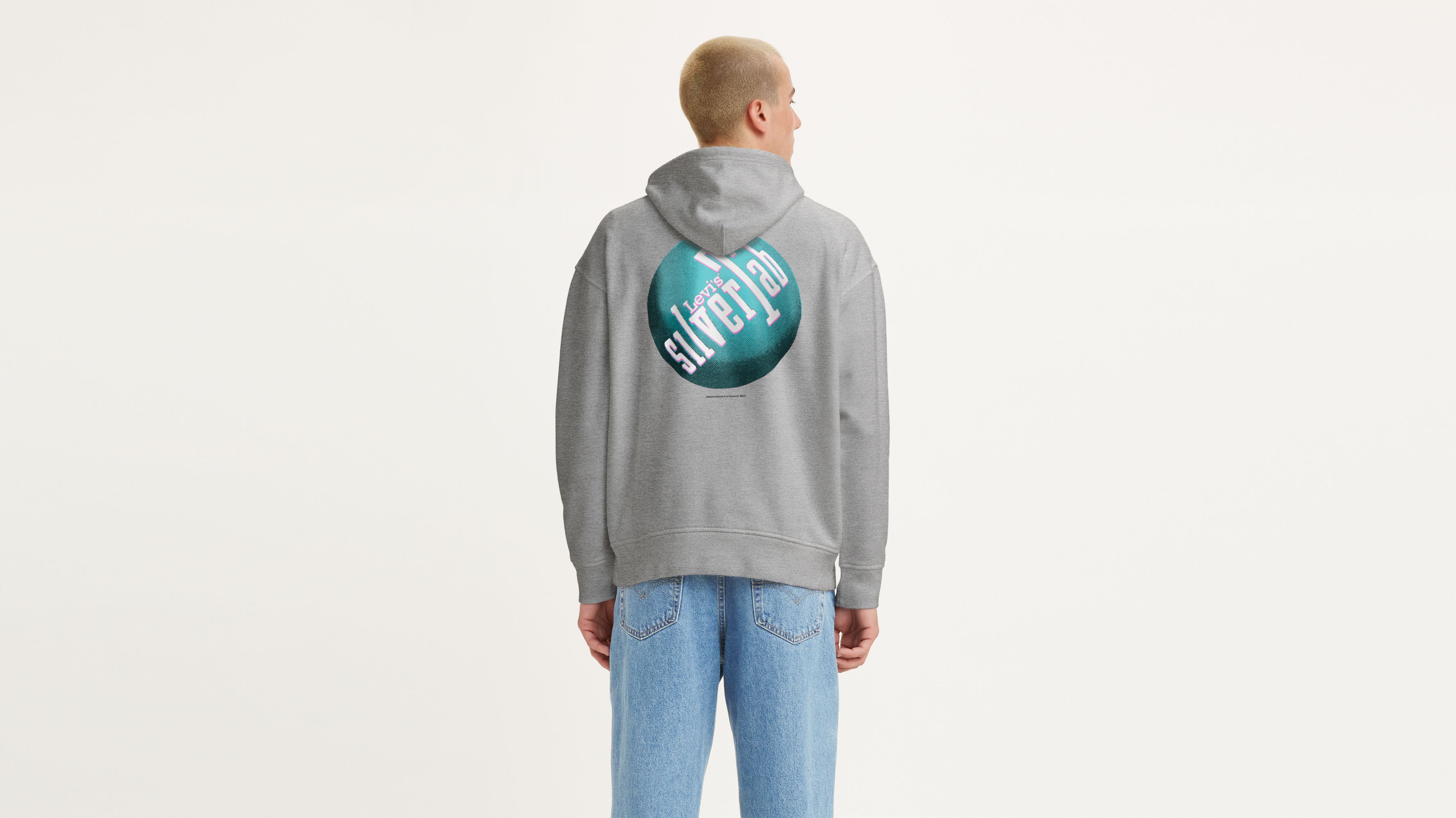 Relaxed Graphic Hoodie Sweatshirt (big) - Grey