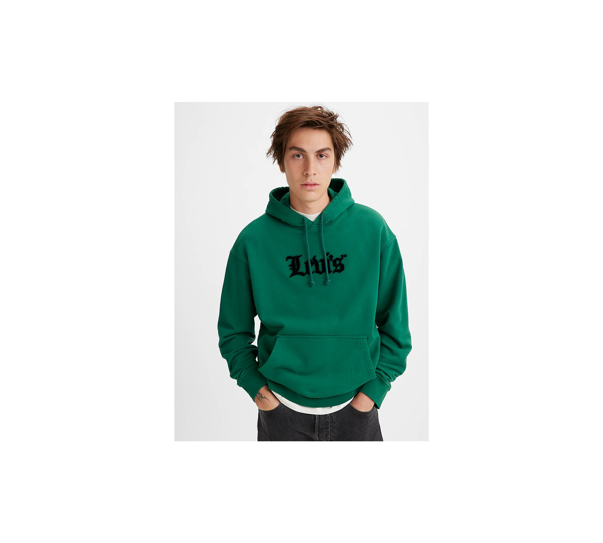 Relaxed Graphic Hoodie Sweatshirt - Green