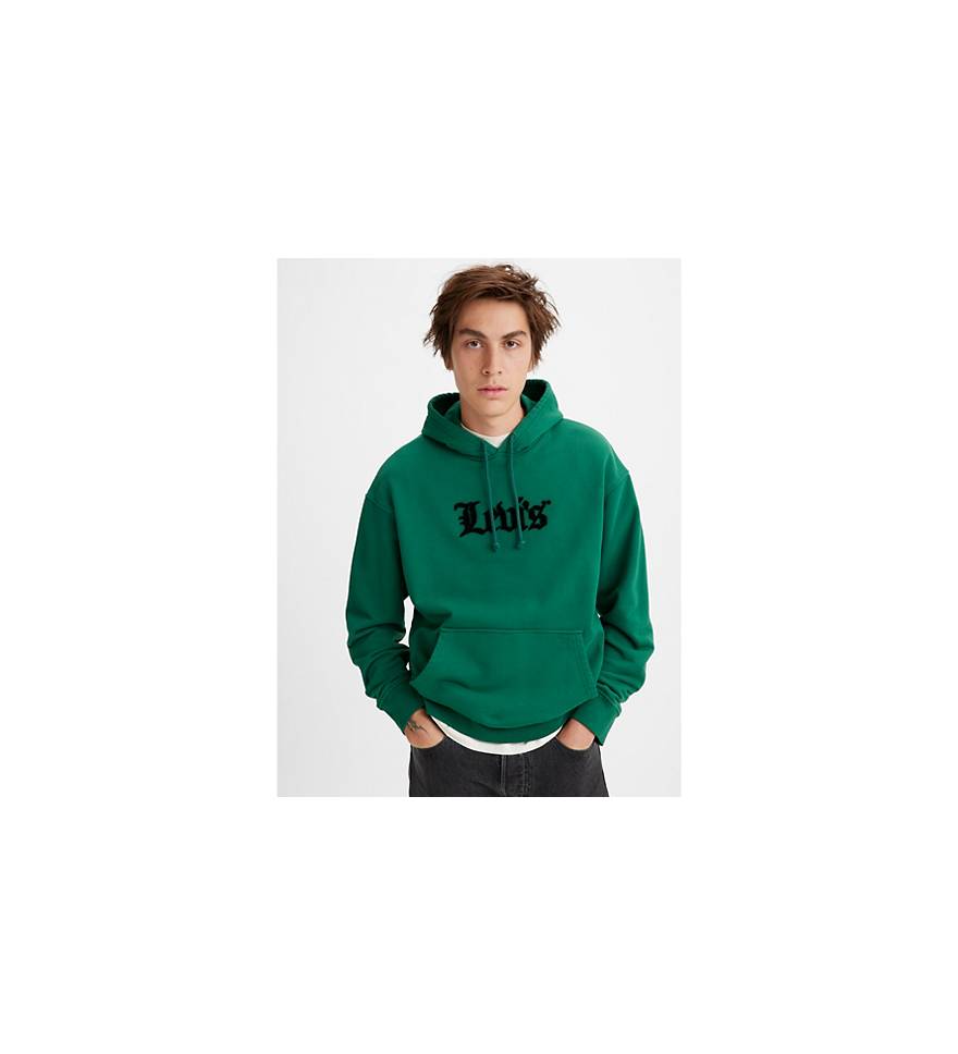 Relaxed Graphic Hoodie Sweatshirt - Green