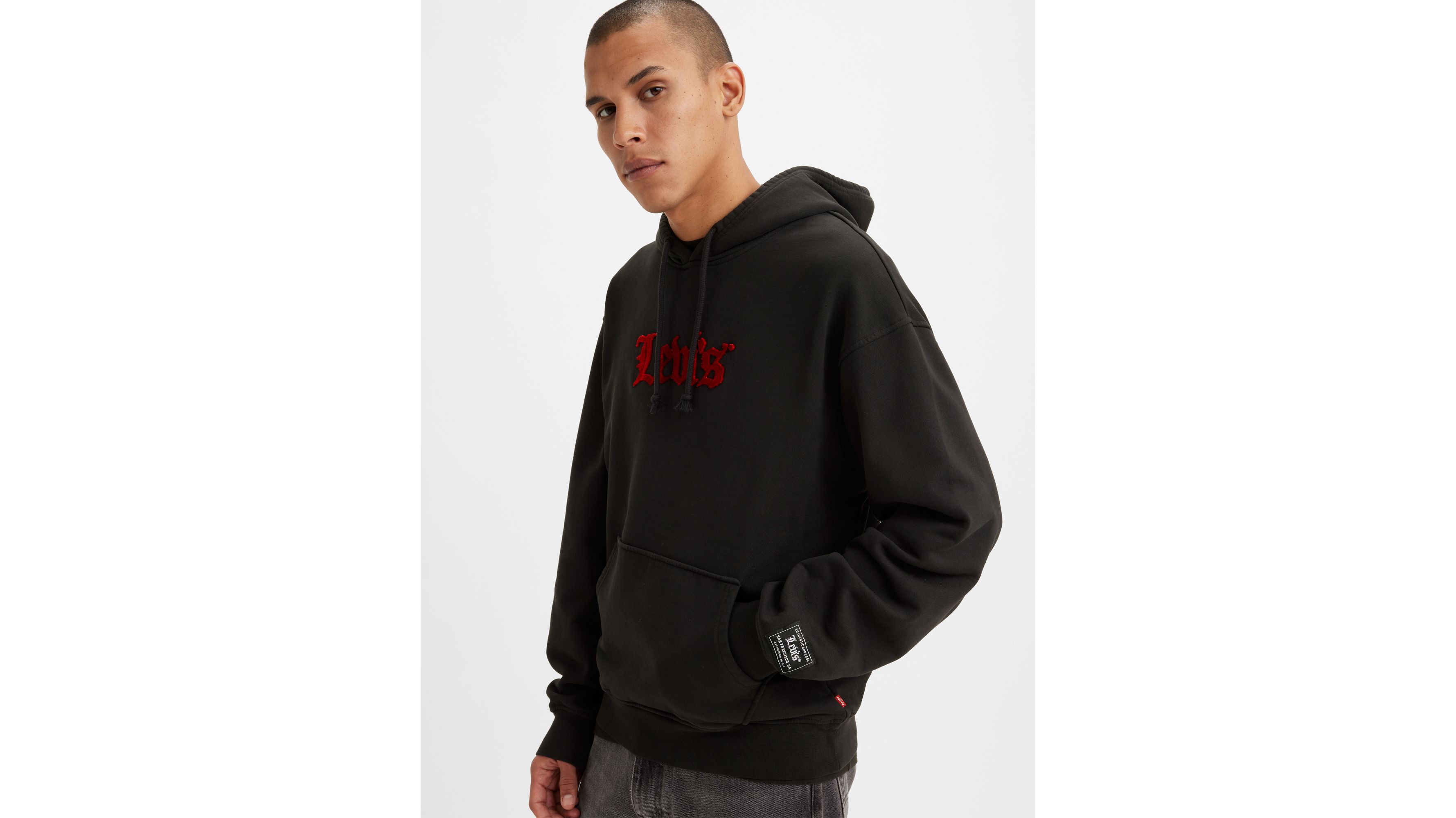 Sweat à capuche Bordeaux Homme Levis Graphic Po pas cher 