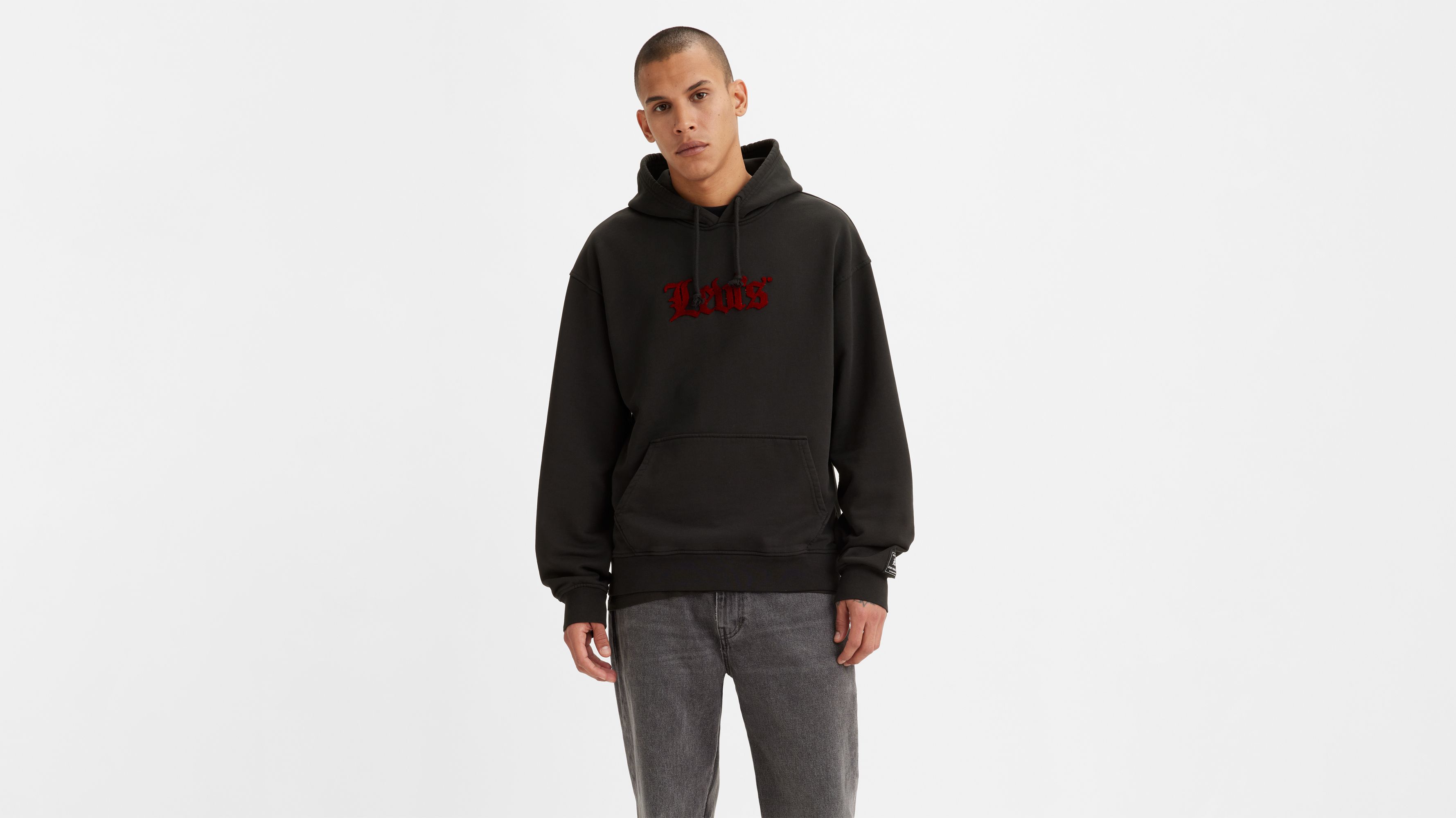 Relaxed Graphic Hoodie - Black