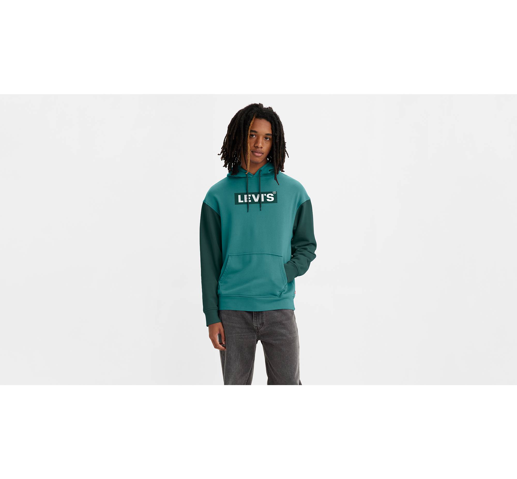 Relaxed Fit Graphic Hoodie - Green | Levi's® ME