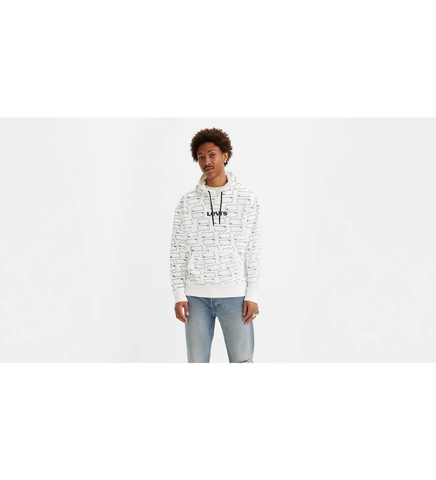 Relaxed Graphic Hoodie - White