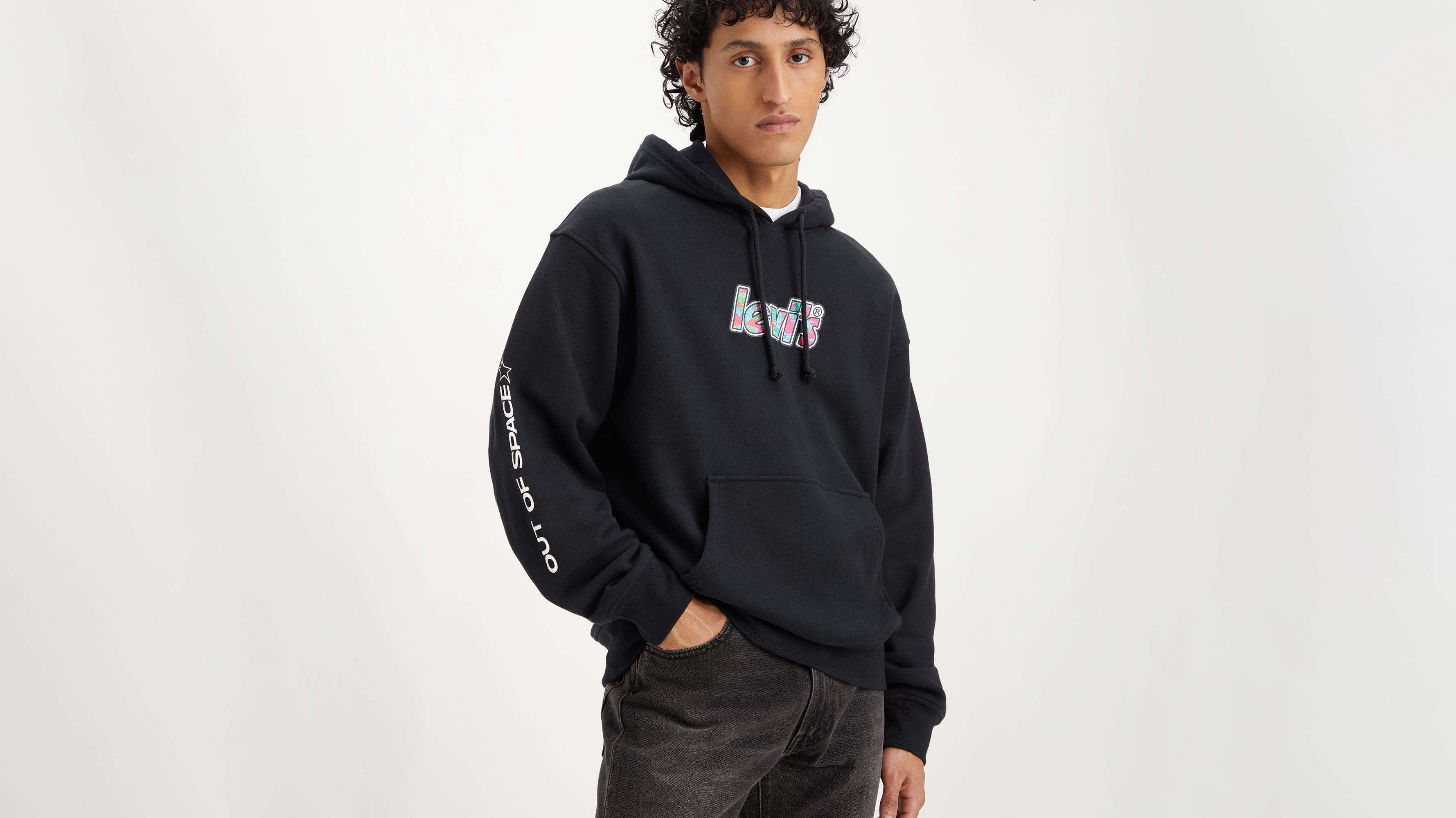 Relaxed Graphic Hoodie - Black