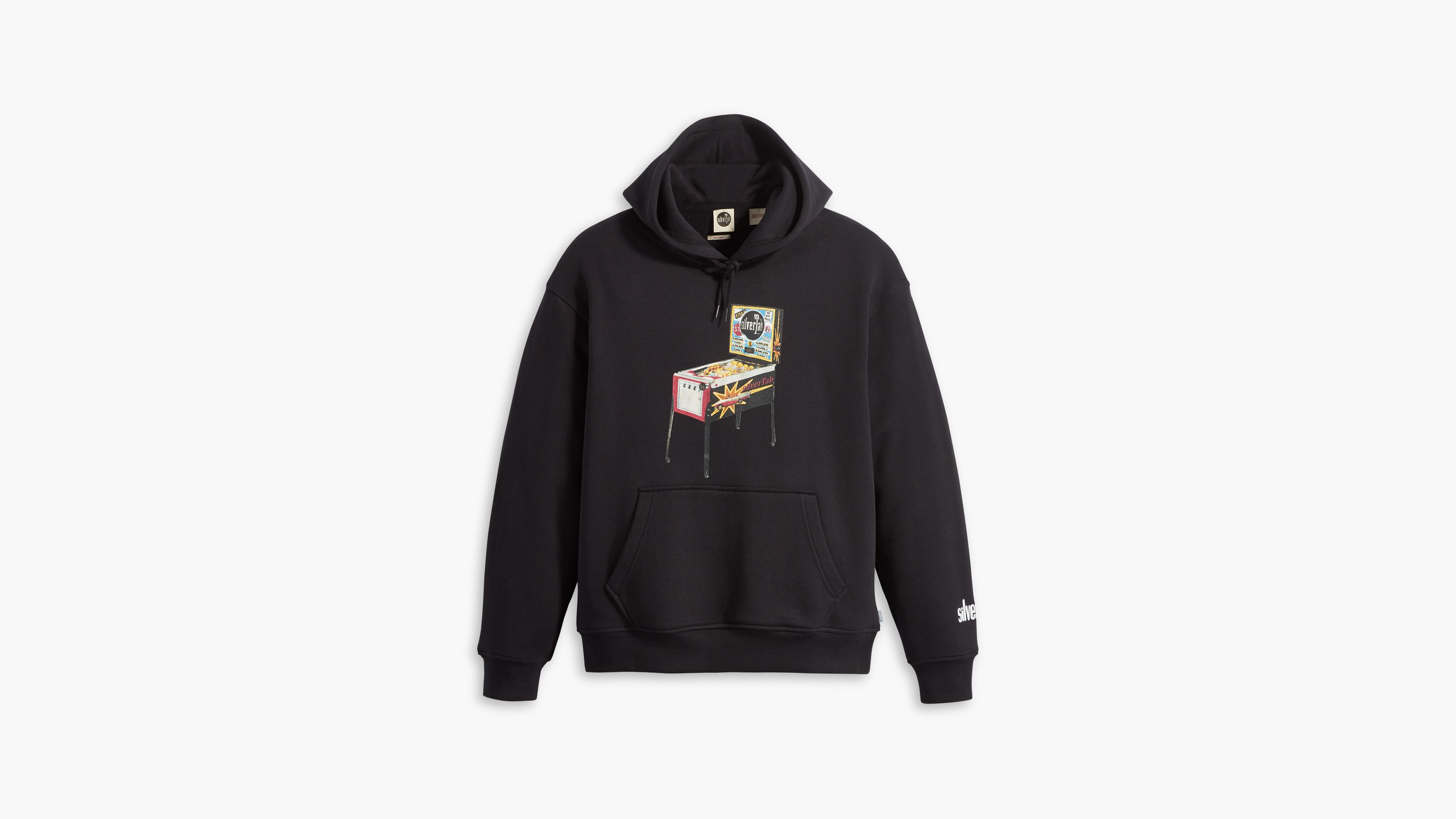 Silvertab™ Relaxed Graphic Hoodie Sweatshirt - Black