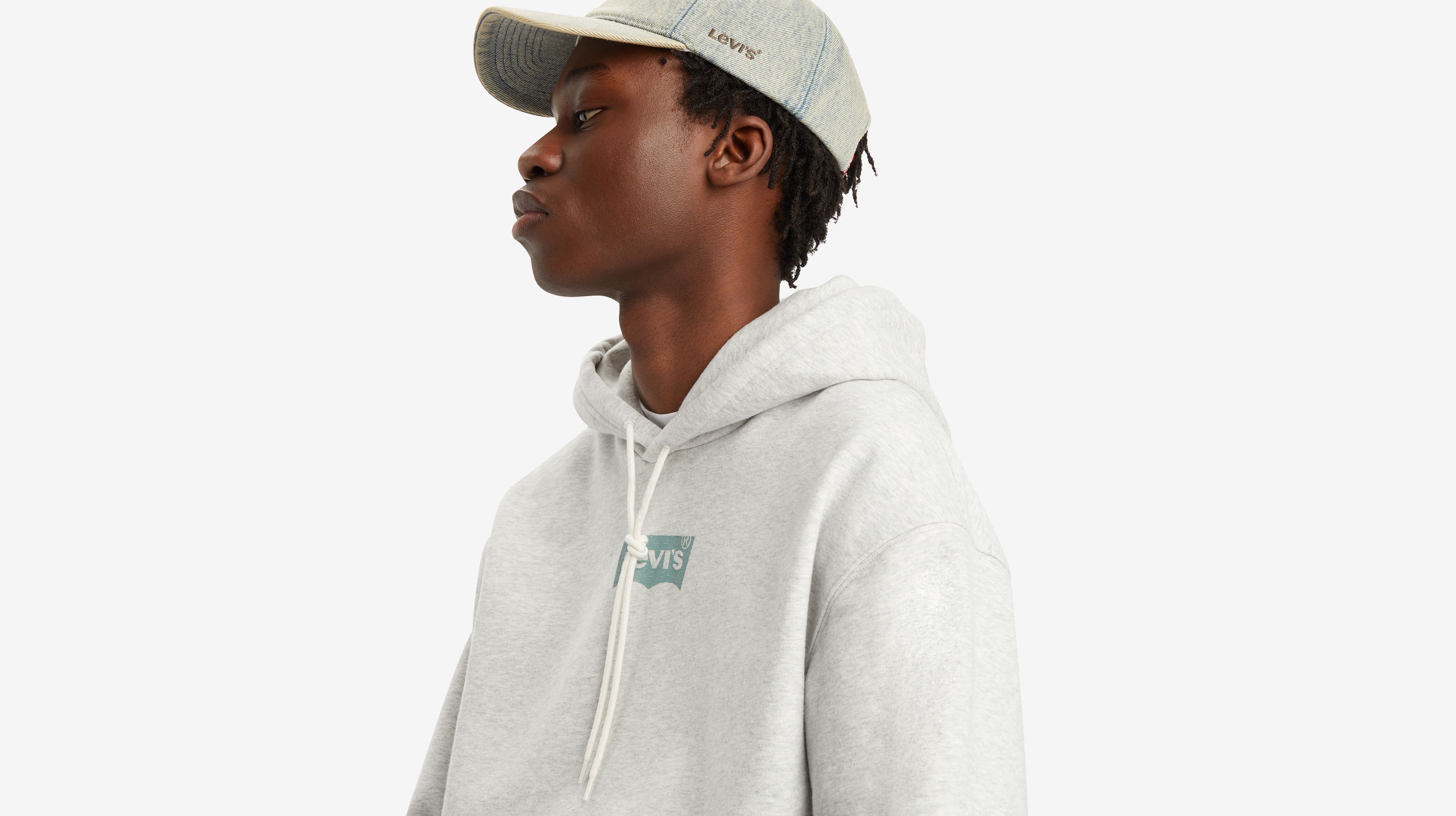 Relaxed Fit Graphic Hoodie - Grey | Levi