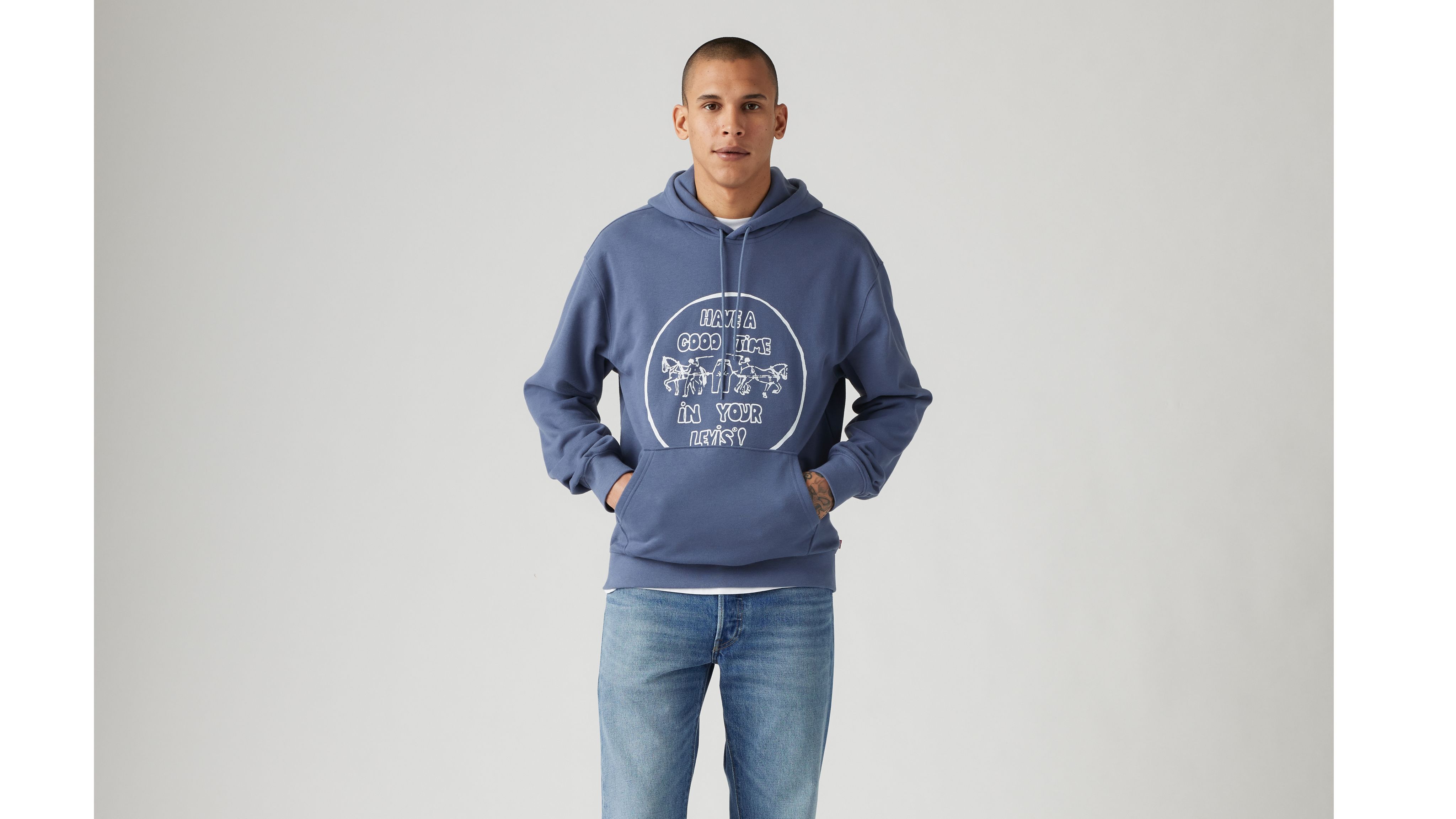 Relaxed Fit Graphic Hoodie Sweatshirt - Blue | Levi's® US