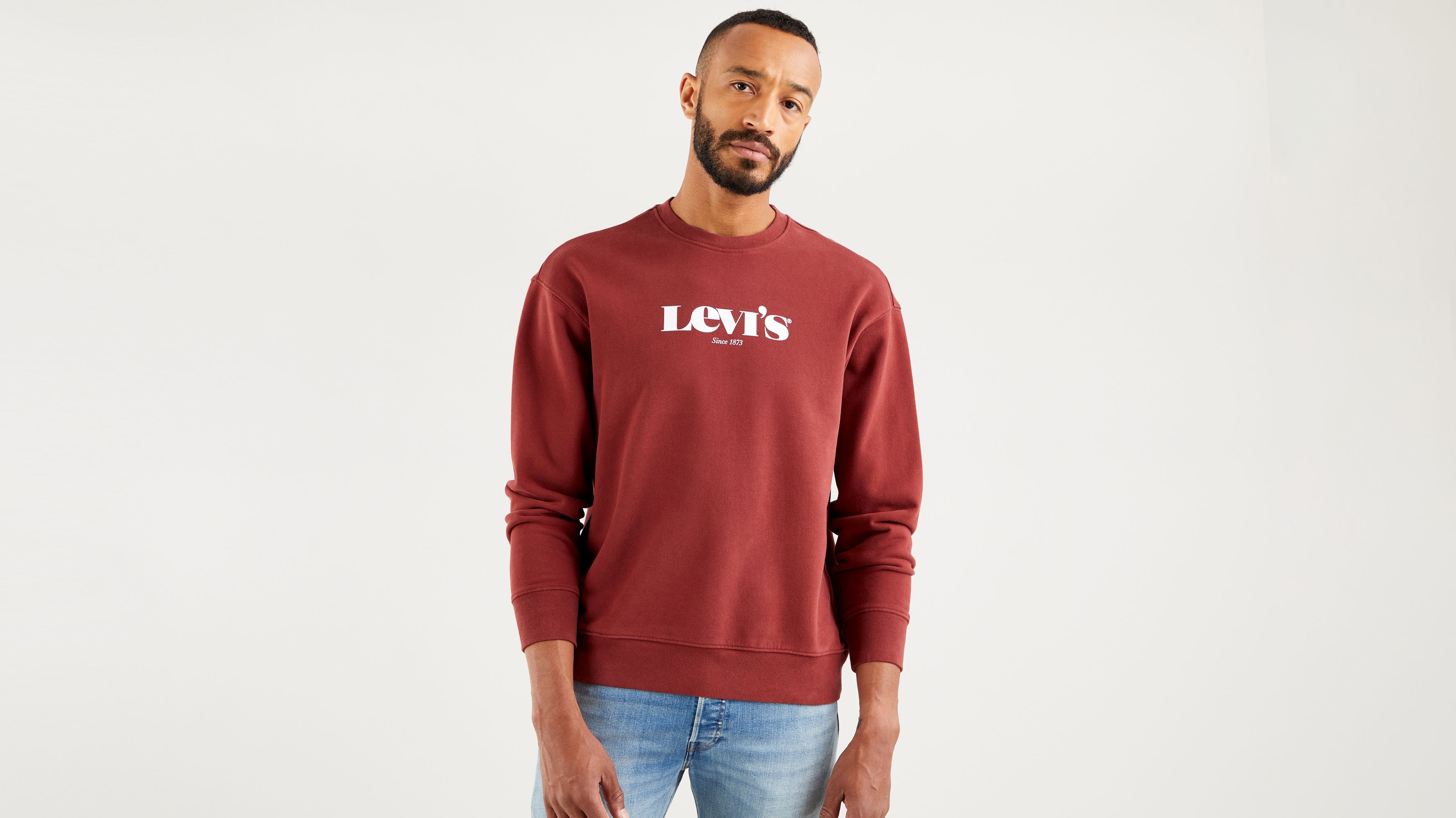 Levi's Relaxed Graphic Crew Neck Sweatshirt, Brown, M