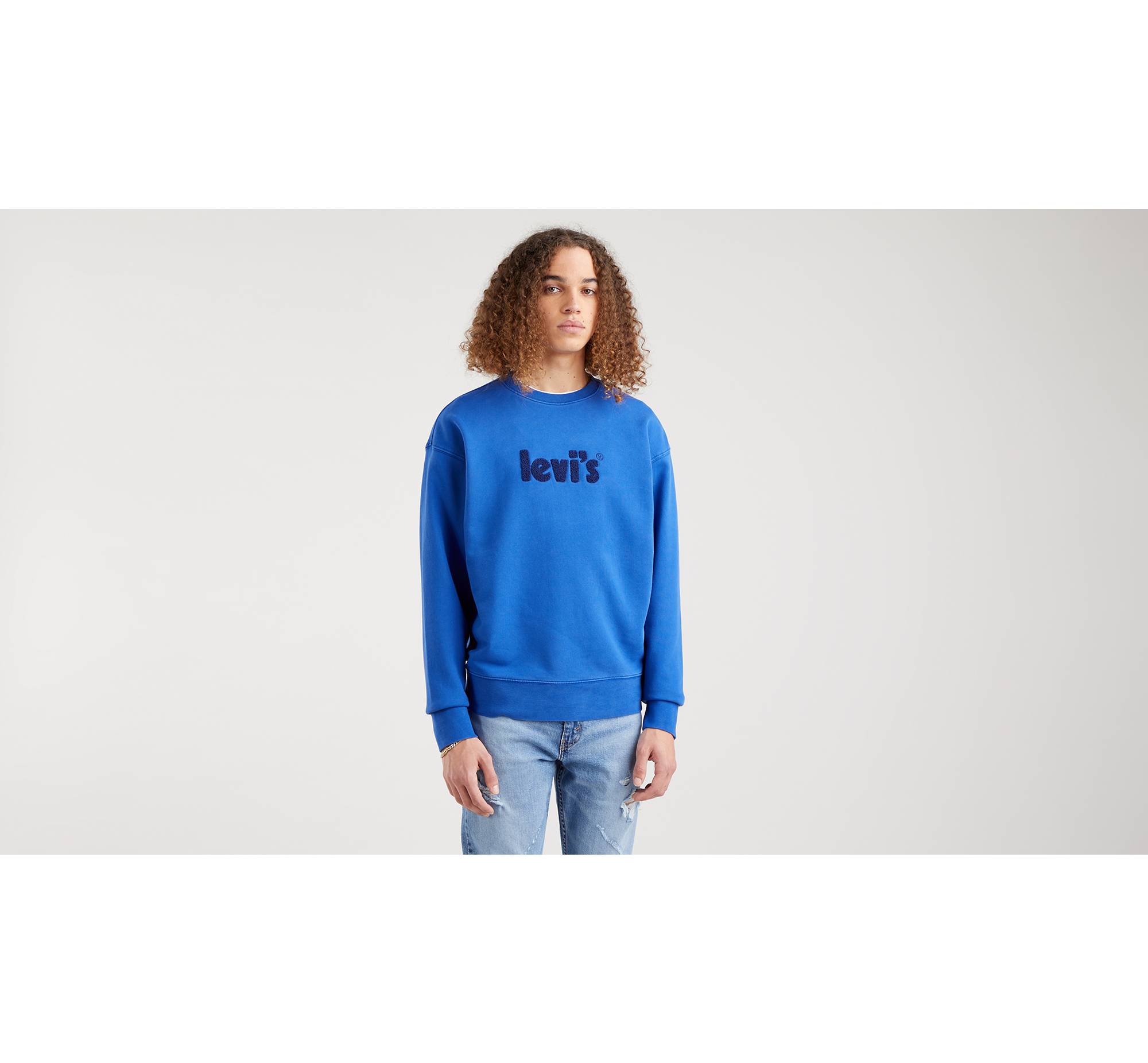 Relaxed Graphic Crewneck Sweatshirt - Blue