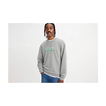 Relaxed Fit Graphic Crewneck Sweatshirt - Green