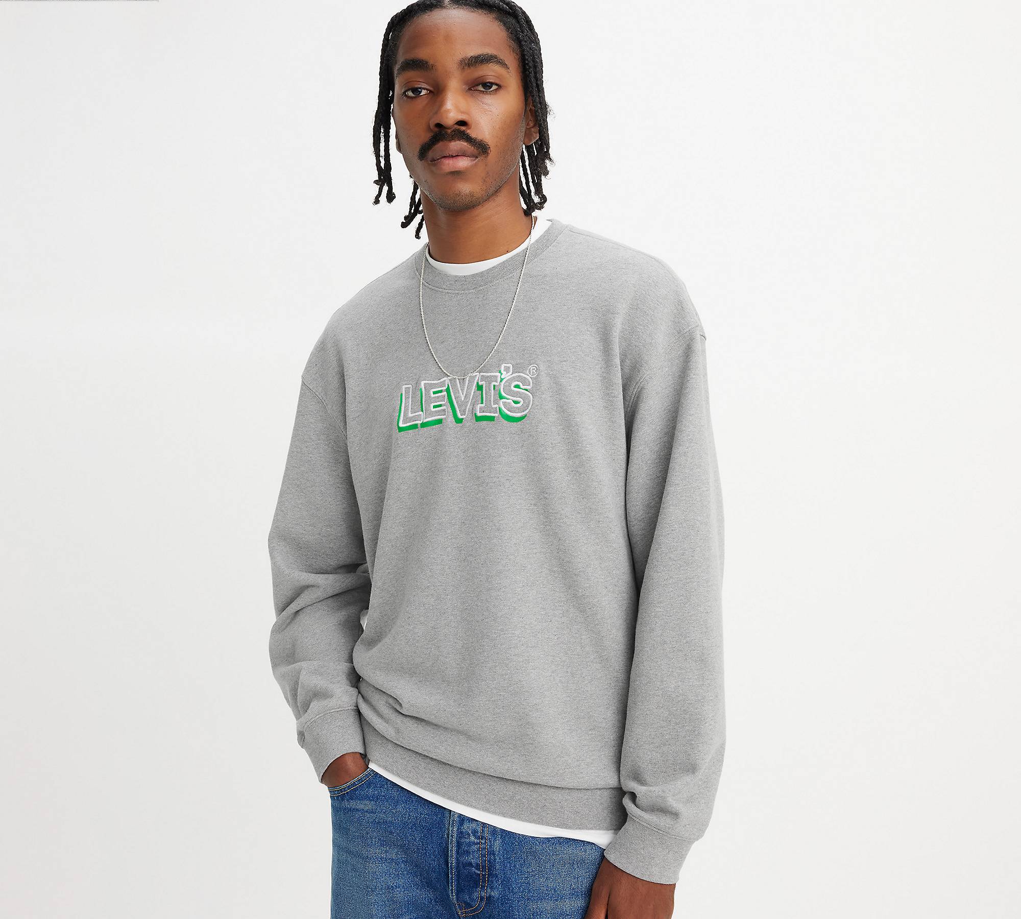 Relaxed Fit Graphic Crewneck Sweatshirt - Grey | Levi's® NO
