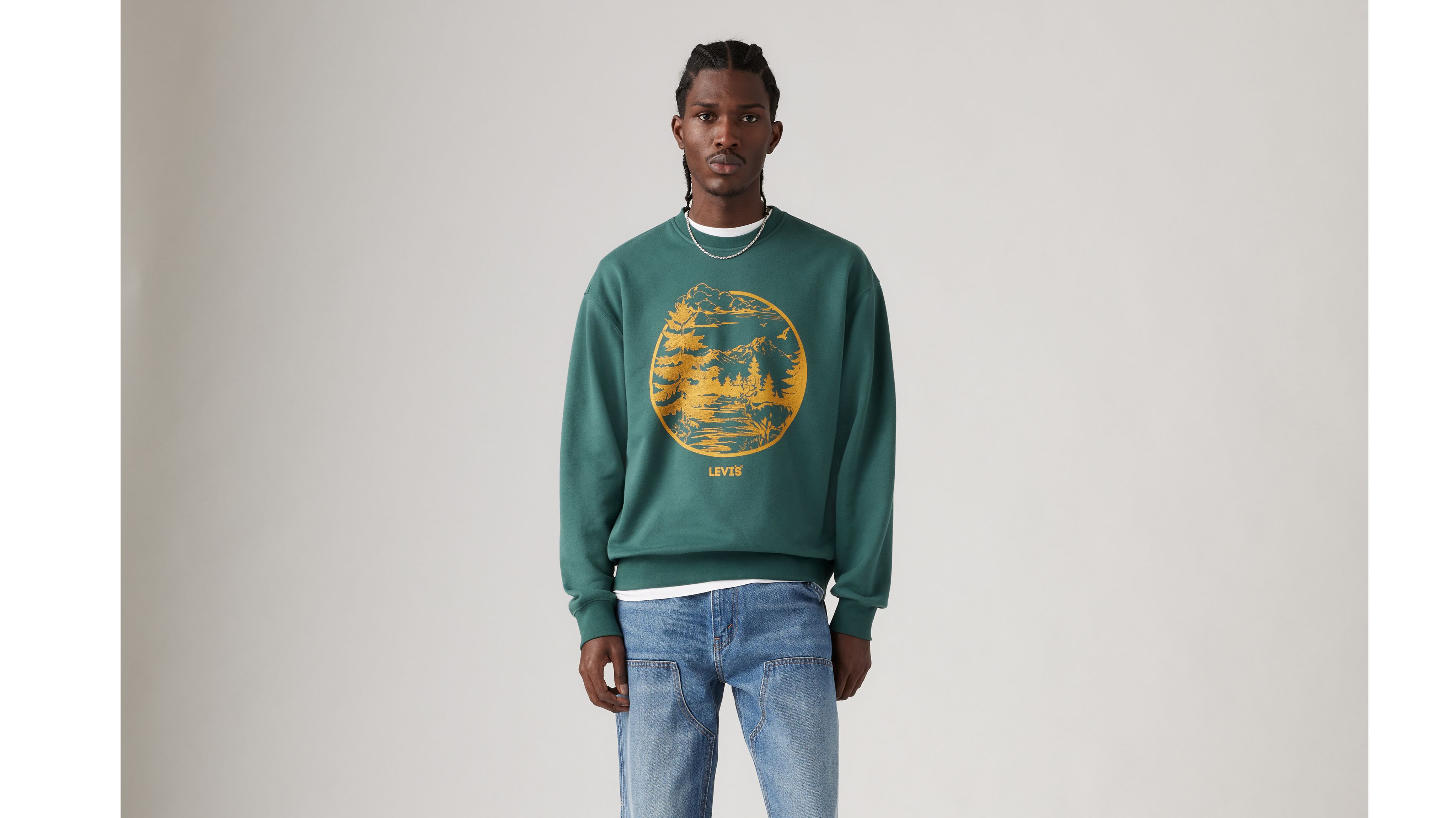 Relaxed Graphic Crewneck Sweatshirt