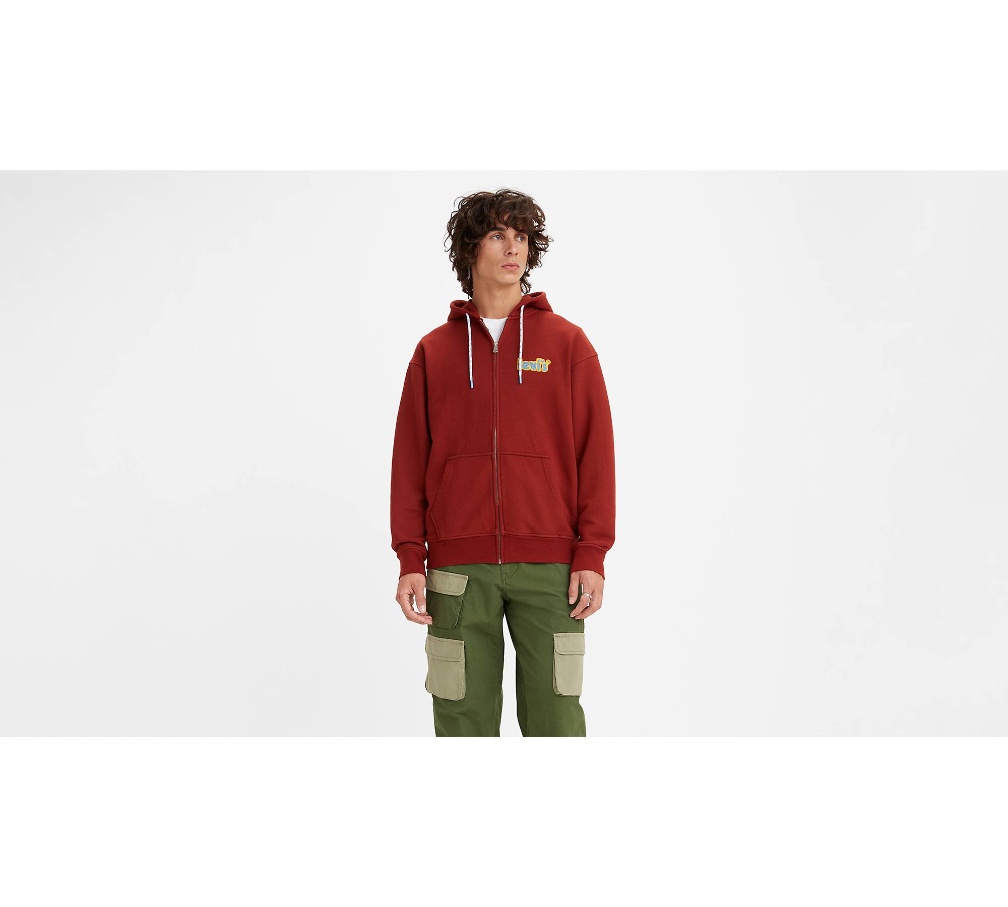 Relaxed Graphic Zip-up Hoodie - Red | Levi's® US