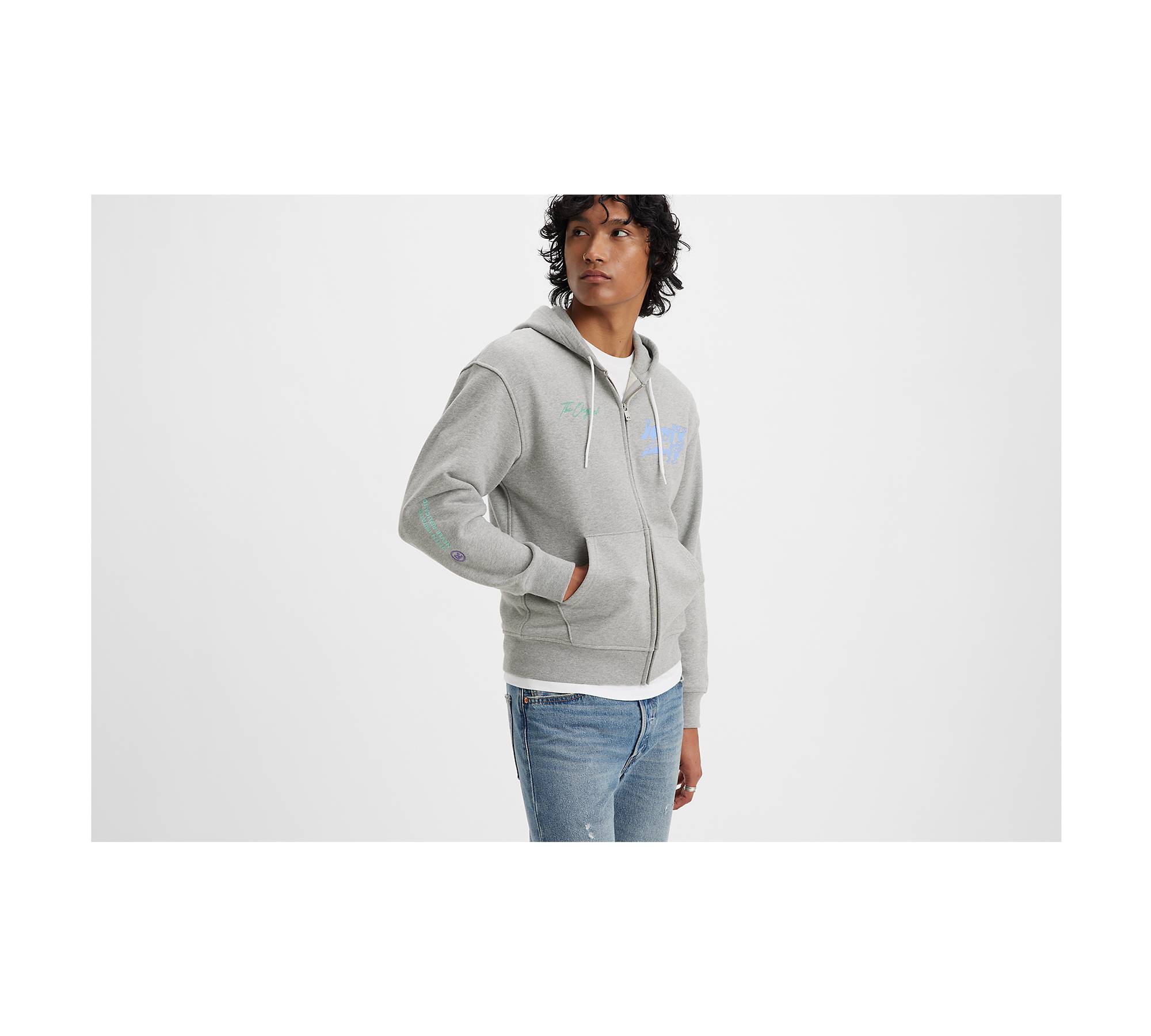 Relaxed Graphic Hoodie Sweatshirt (big) - Grey