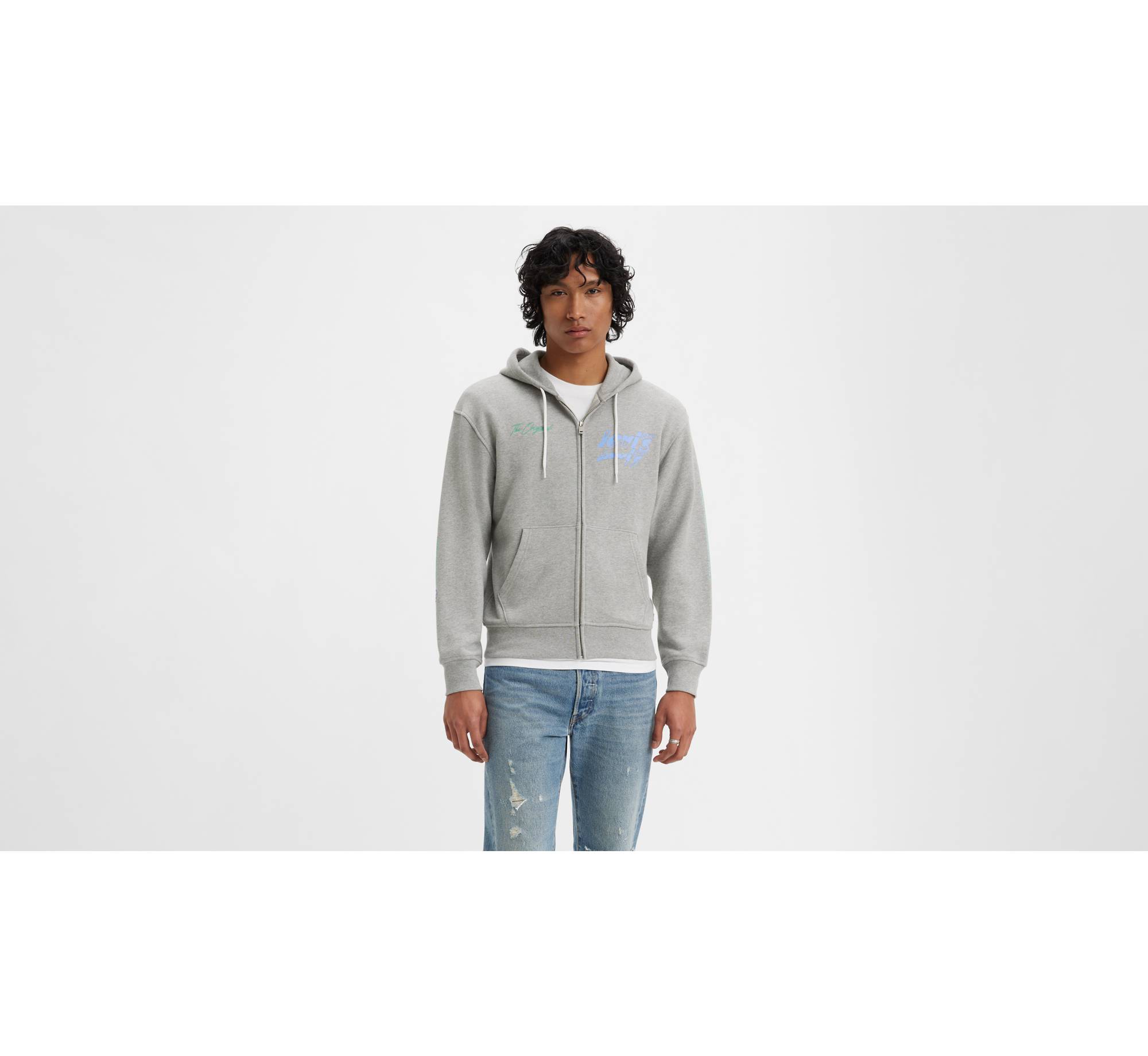 Relaxed Graphic Zip-up Hoodie - Grey | Levi's® KZ