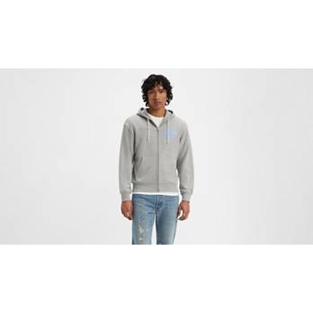 Relaxed Graphic Zip-Up Hoodie 4