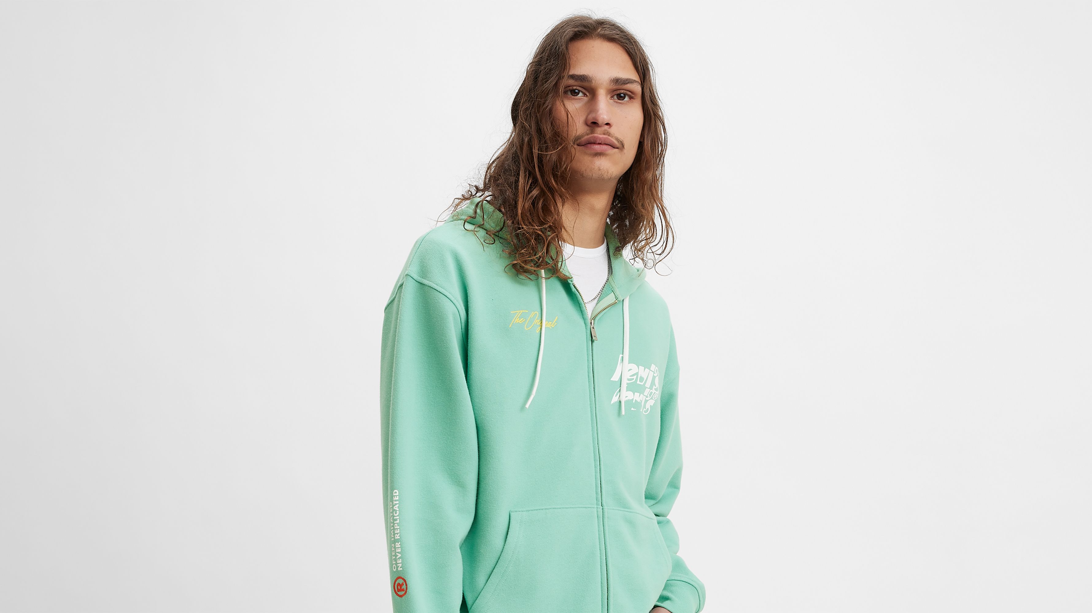 Relaxed Fit Graphic 1/4 Zip Sweatshirt - Green