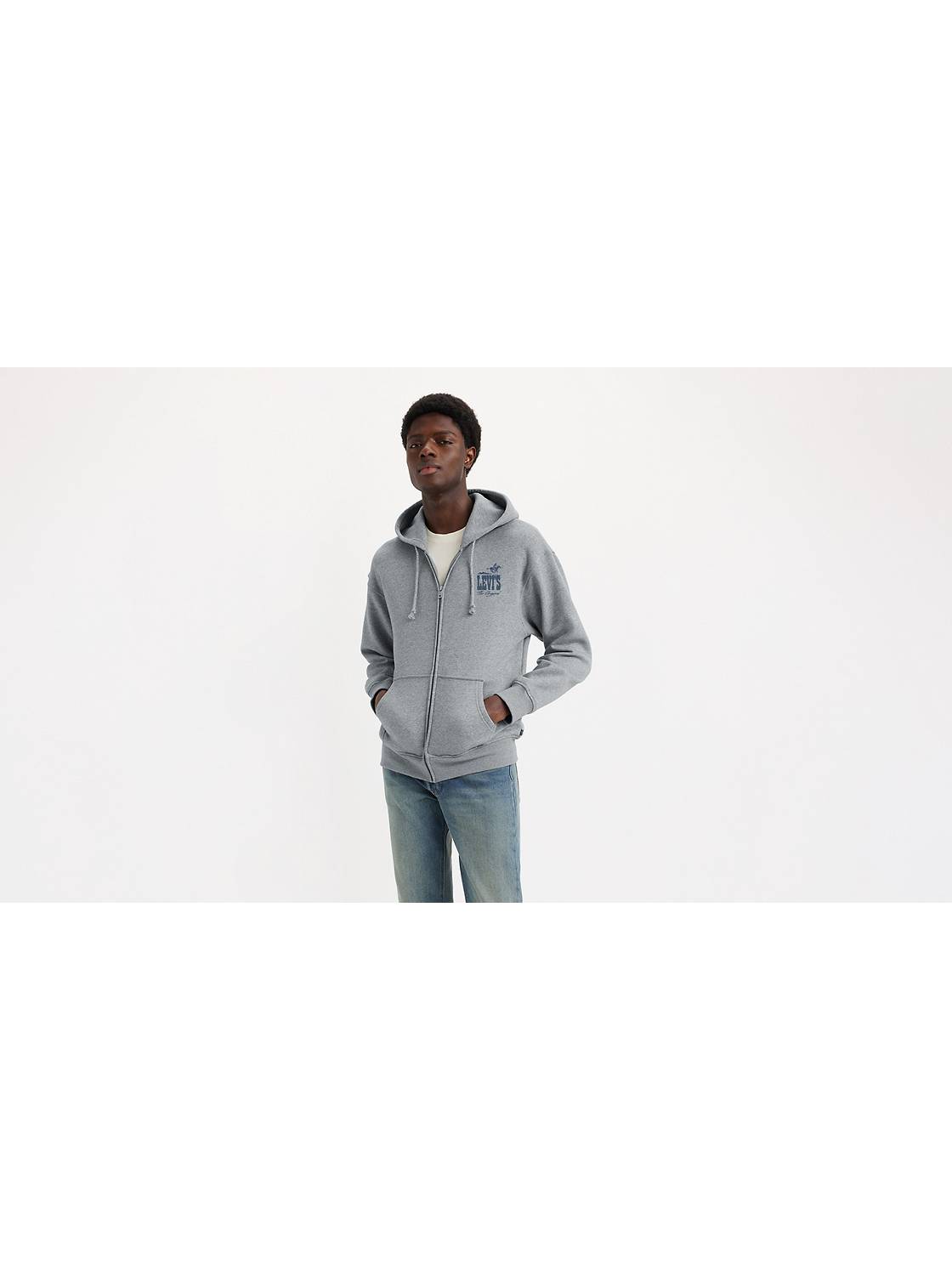 Relaxed Fit Graphic Zip-Up Hoodie 1