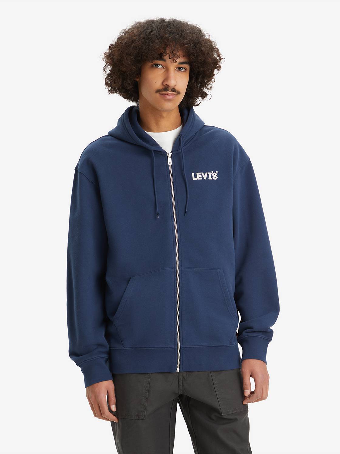 Relaxed Fit Graphic Zip-Up Hoodie 1