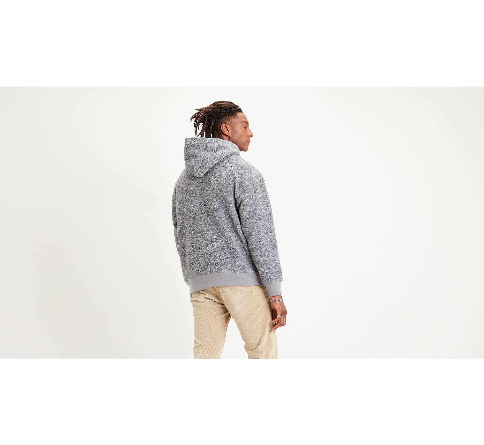 Nylon Pocket Sherpa Hoodie - Grey | Levi's® US