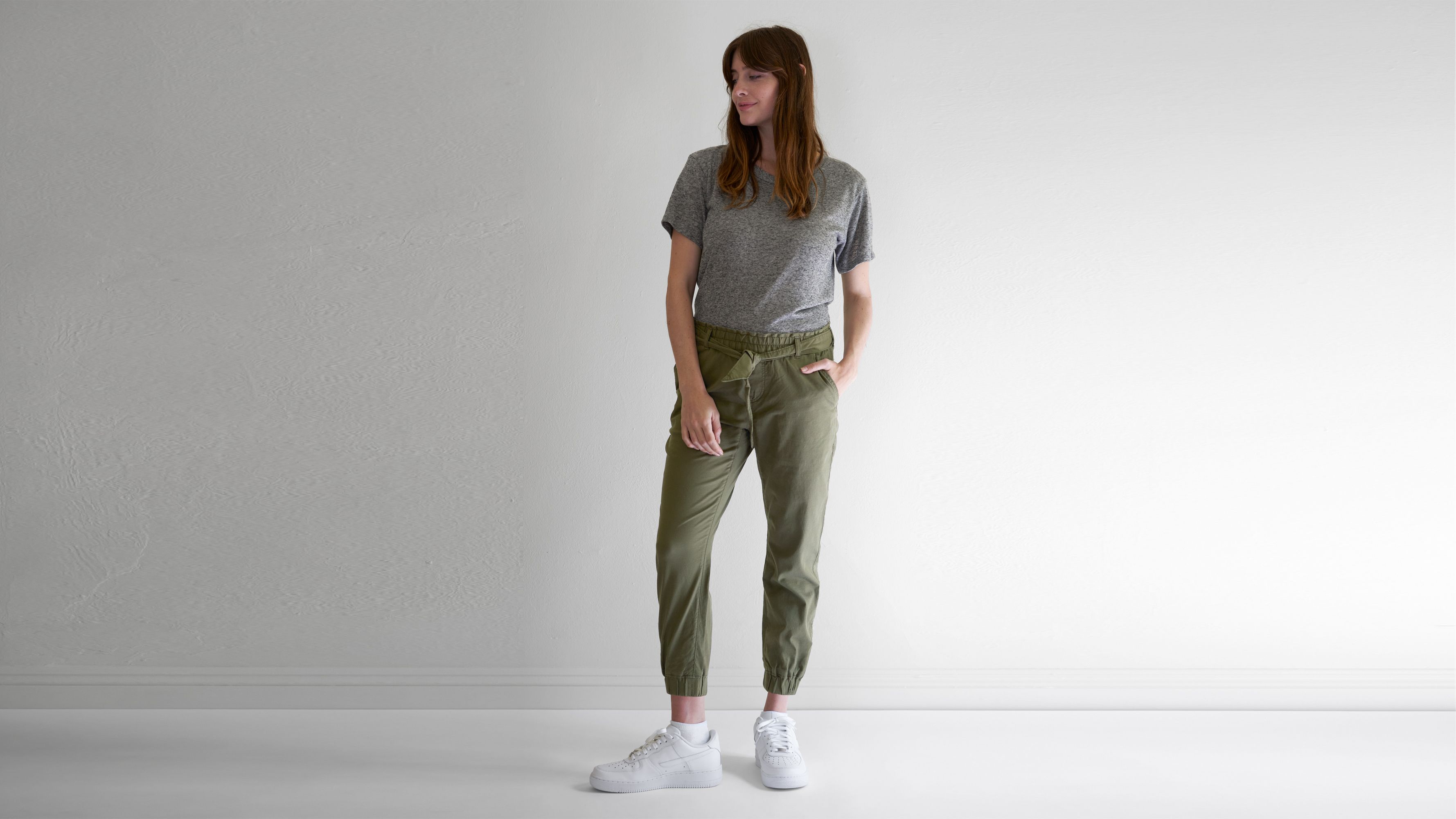 Green High Rise Co-ord Set Joggers|116334501-Smoke-Green