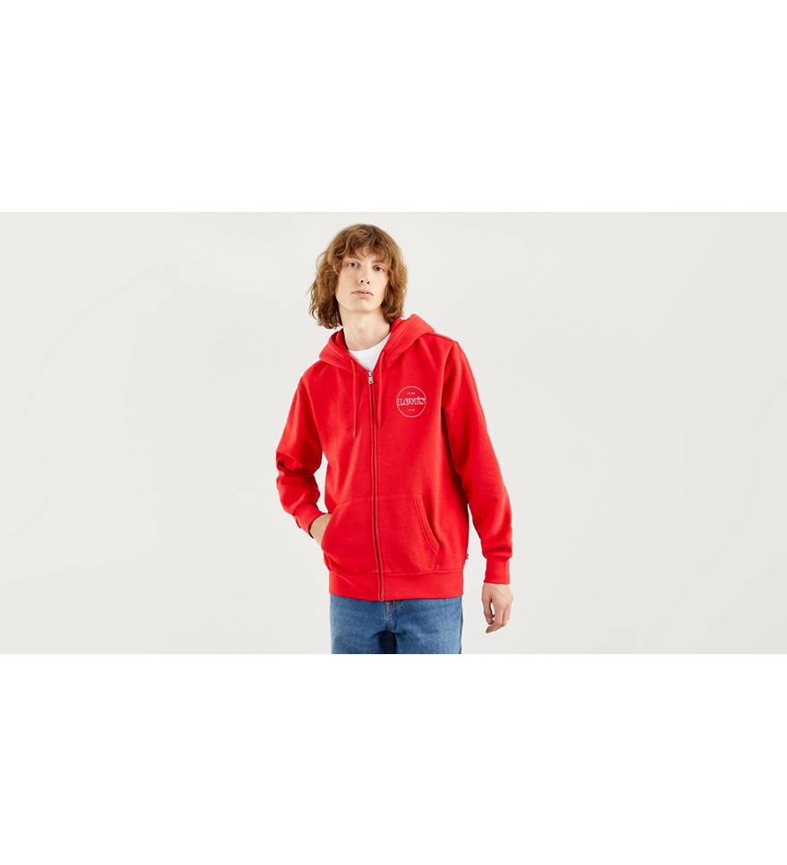 Graphic Zip Up Hoodie - Red | Levi's® FR