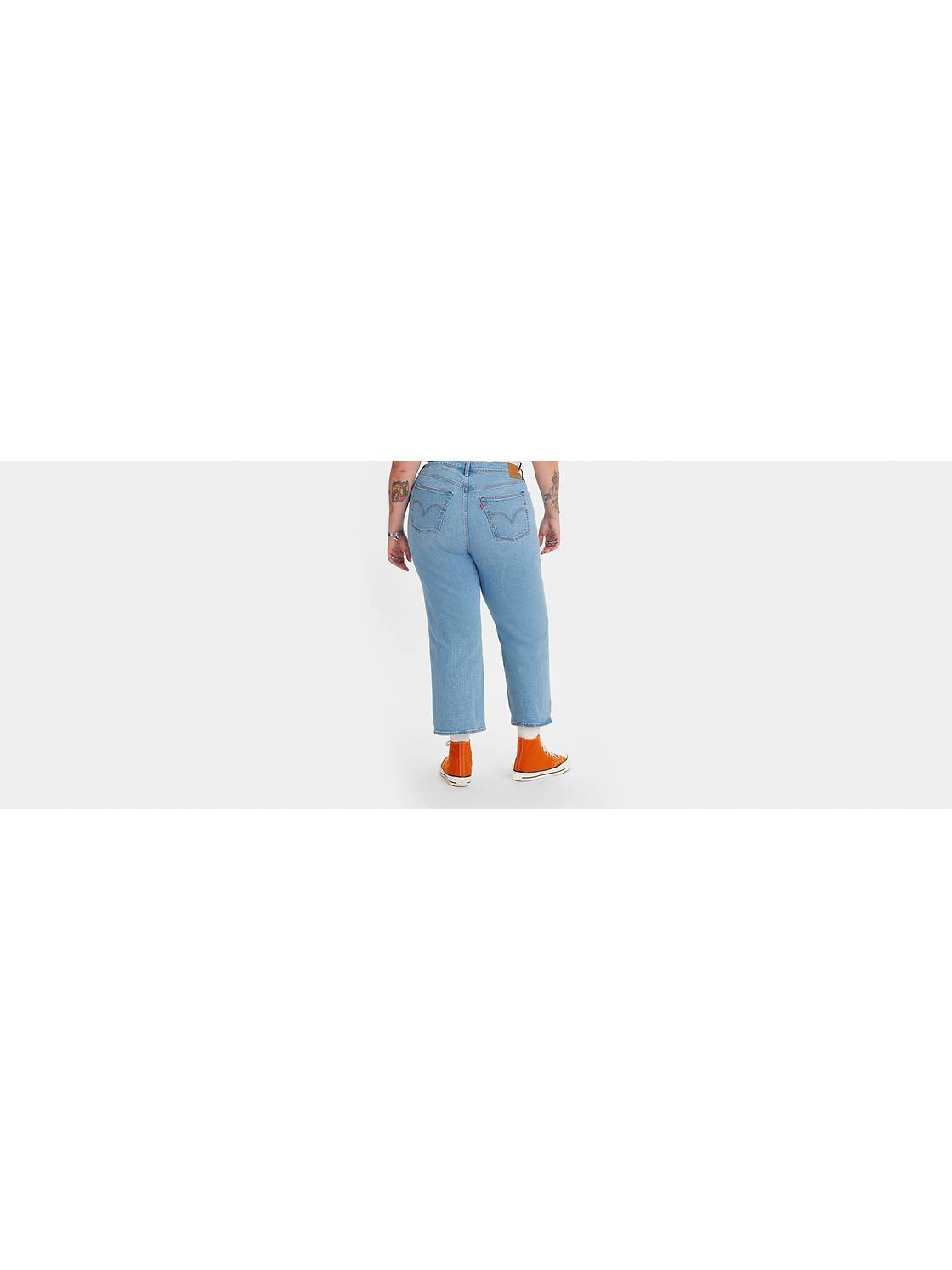 Levis Womens Ribcage Straight Ankle Jeans Plus-Size Water 