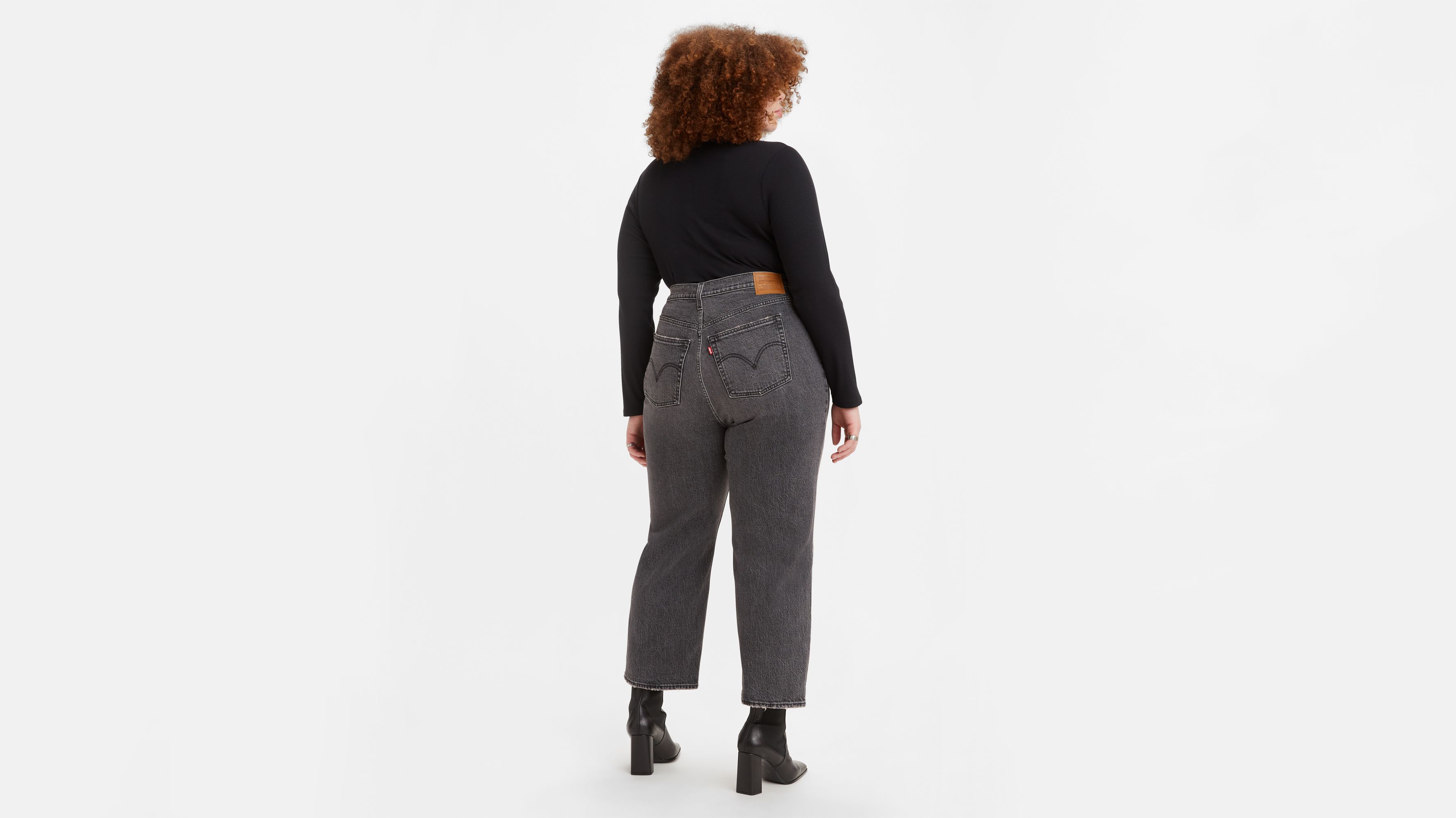 Ribcage Straight Ankle Jeans (plus Size) - Black | Levi's® XK