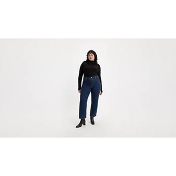 Ribcage jeans med lige ankel (plusstørrelse) 1