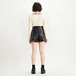 High Rise Faux Leather Womens Shorts 4