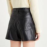 High Rise Faux Leather Womens Shorts 5