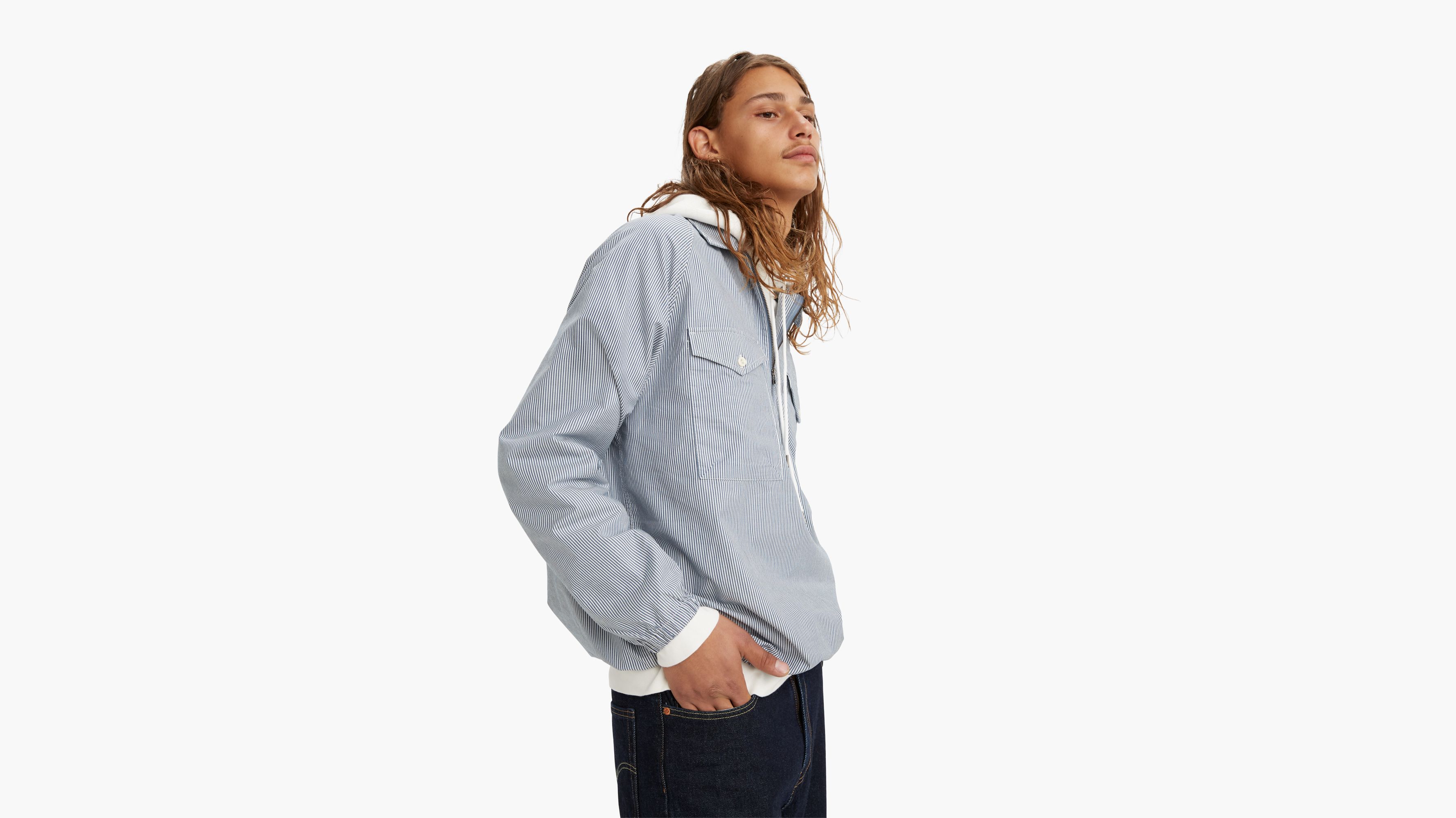 Long Sleeve Raglan Zip-up Shirt - Blue | Levi's® US