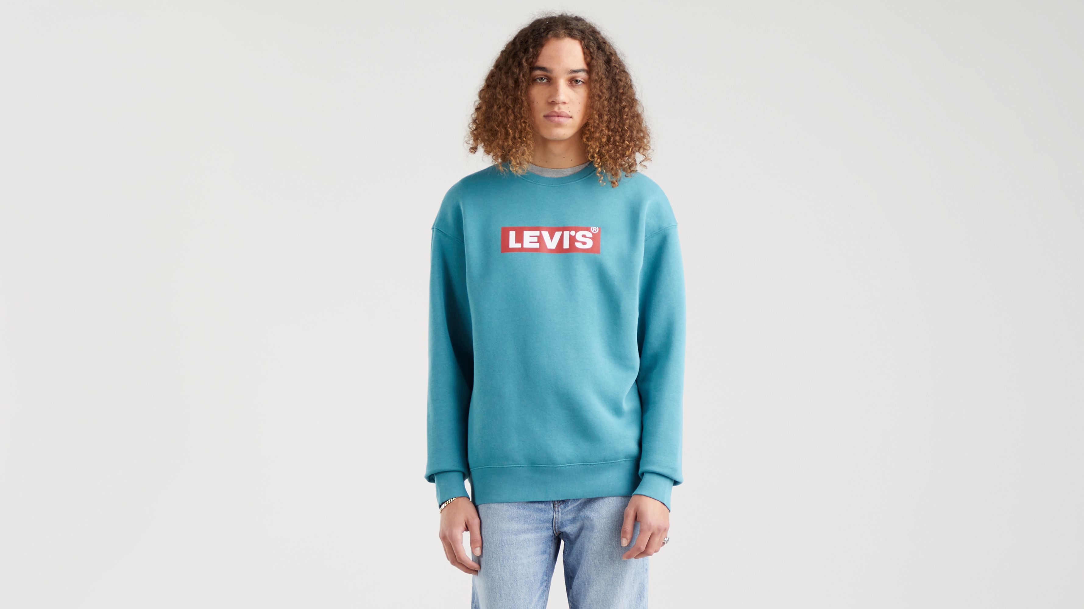 Relaxed Graphic Crewneck Sweatshirt - Blue