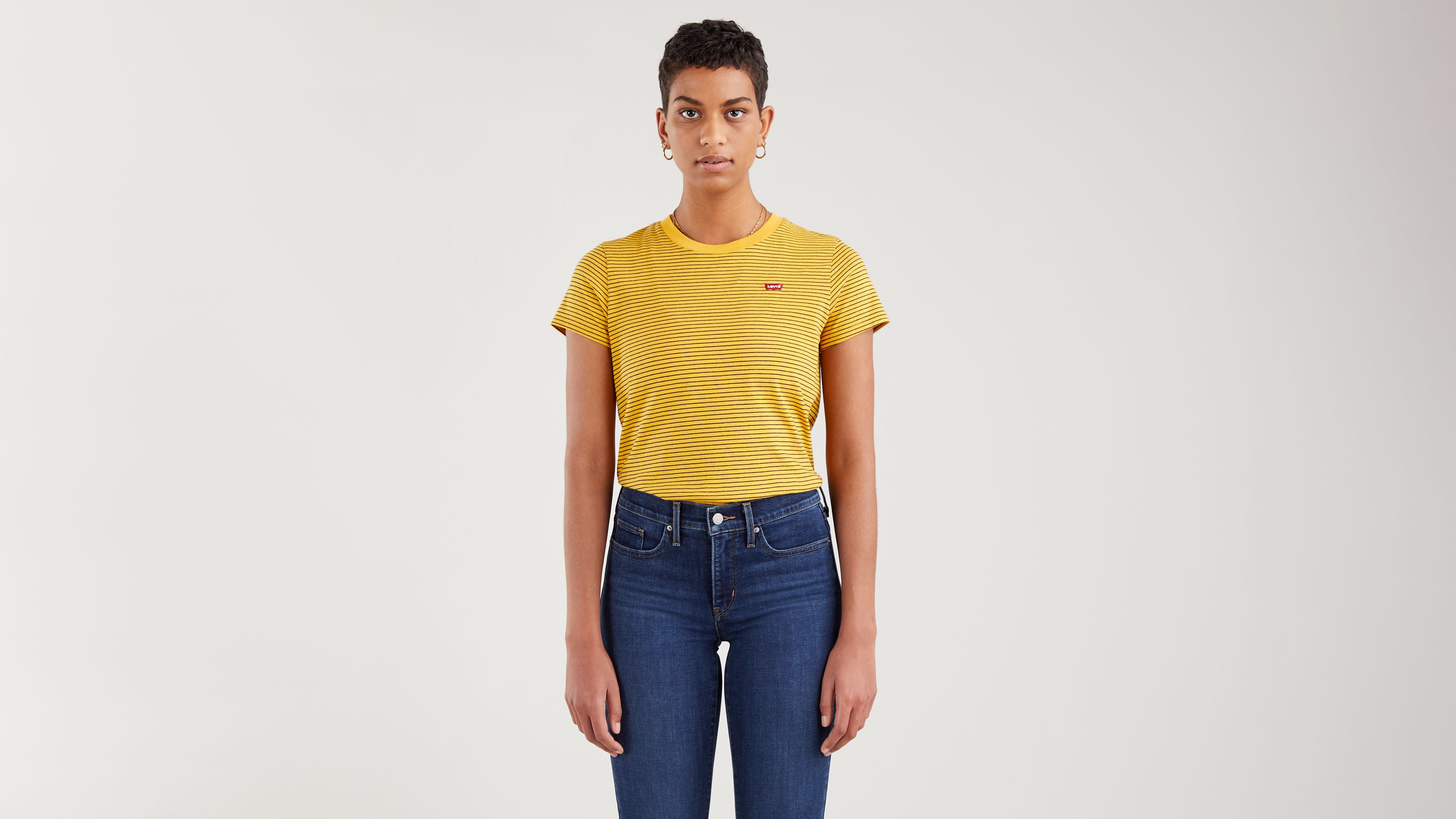 PERFECT TEE BUMBLE BEE STRIPE OLD GOLD S 1