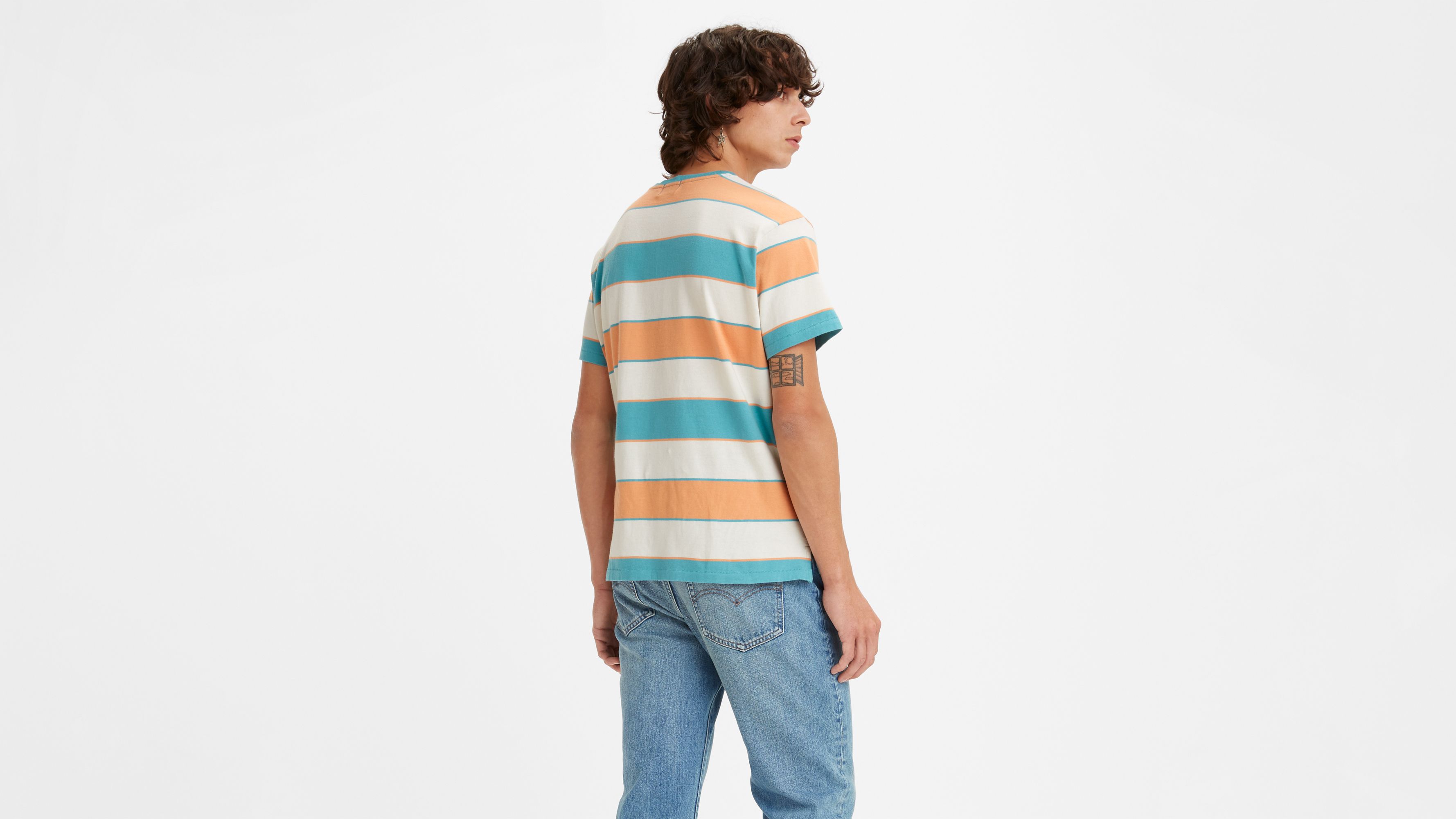 Levi's 1940s Striped Cotton-jersey T-shirt in Orange for Men