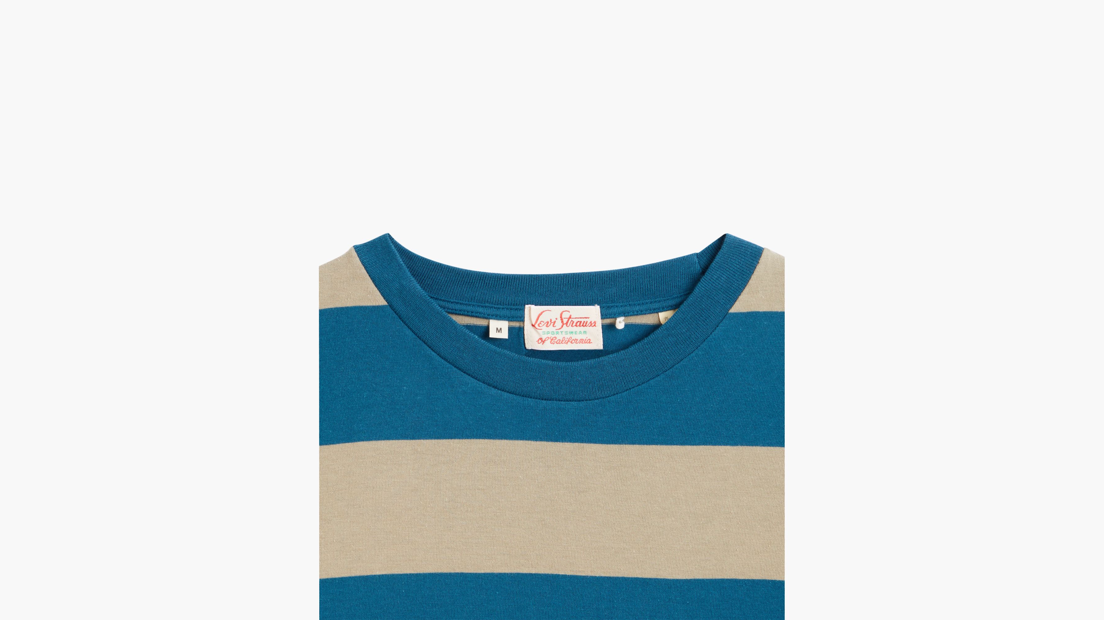 Levi's 1940's Split Hem T-Shirt - Men's - Stripe Blue/Grey S