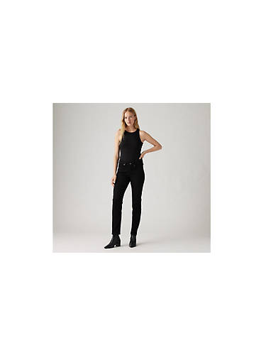 리바이스 Levi Classic Straight Fit Womens Jeans,Soft Black