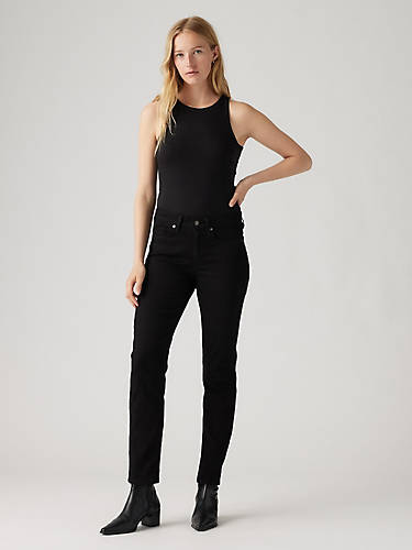 리바이스 Levi Classic Straight Fit Womens Jeans,Soft Black