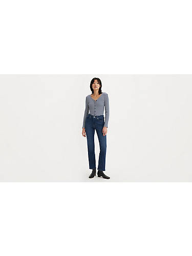 리바이스 Levi Classic Straight Fit Womens Jeans,Dark Horse - Dark Wash