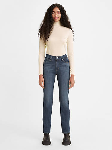 리바이스 Levi Classic Straight Fit Womens Jeans,Heyday - Medium Wash