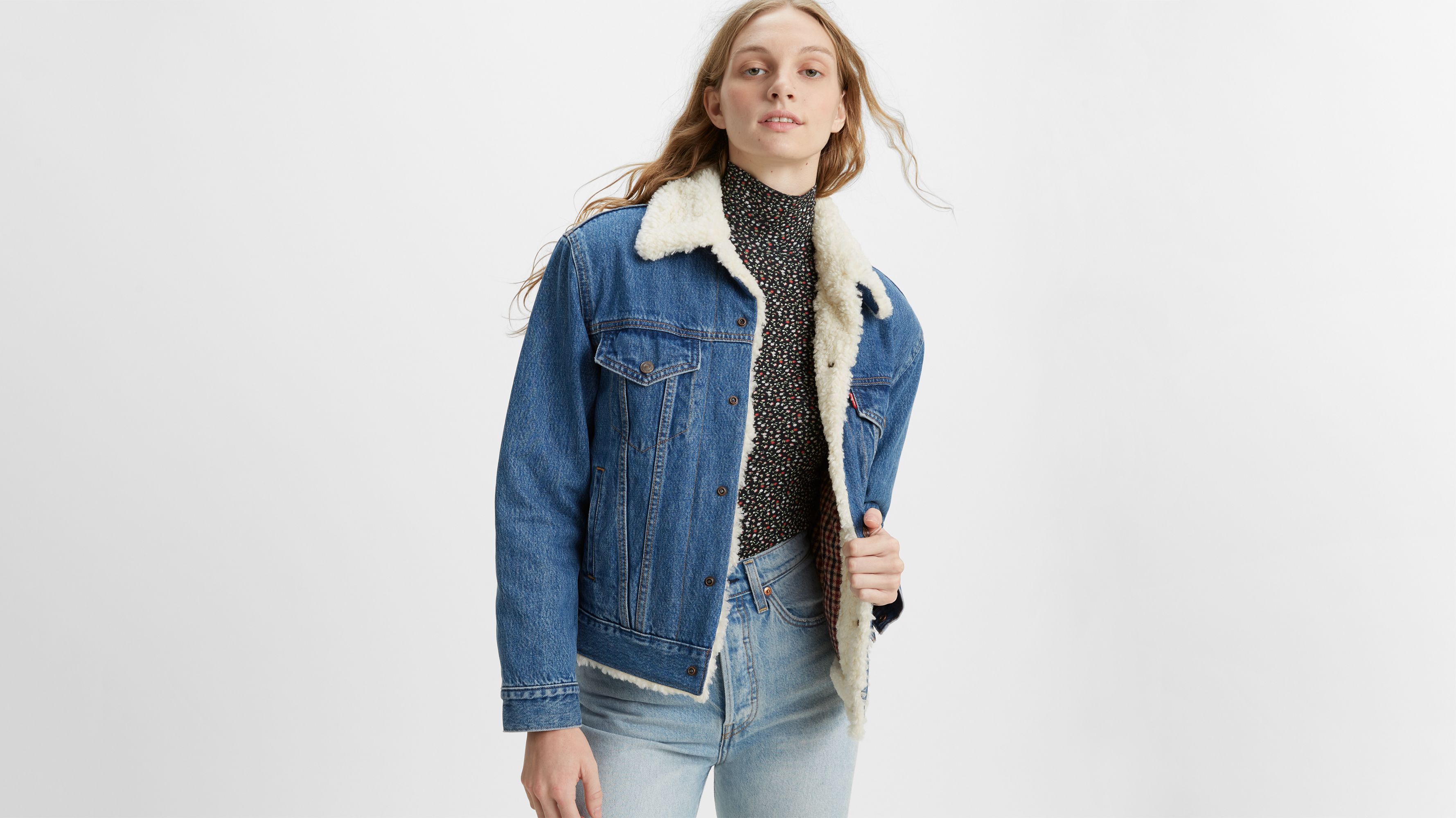 Levis denim jacket with sheep's wool on sale lining