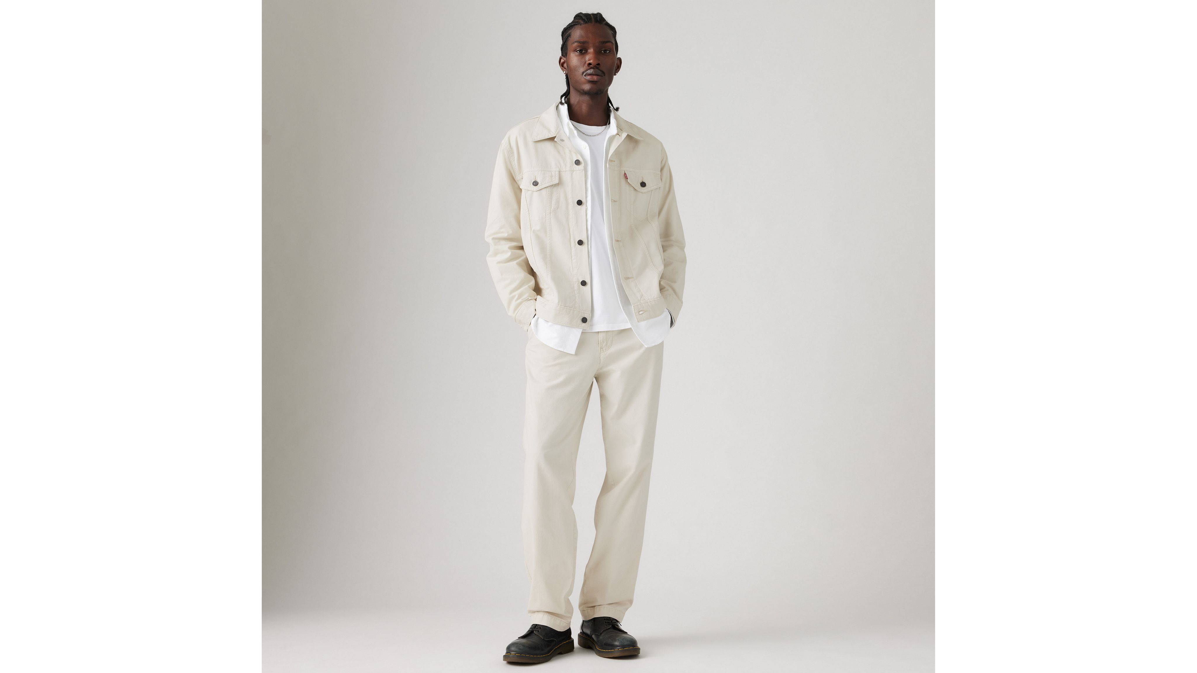 XX Chino Loose Straight Cotton Linen Trousers 1