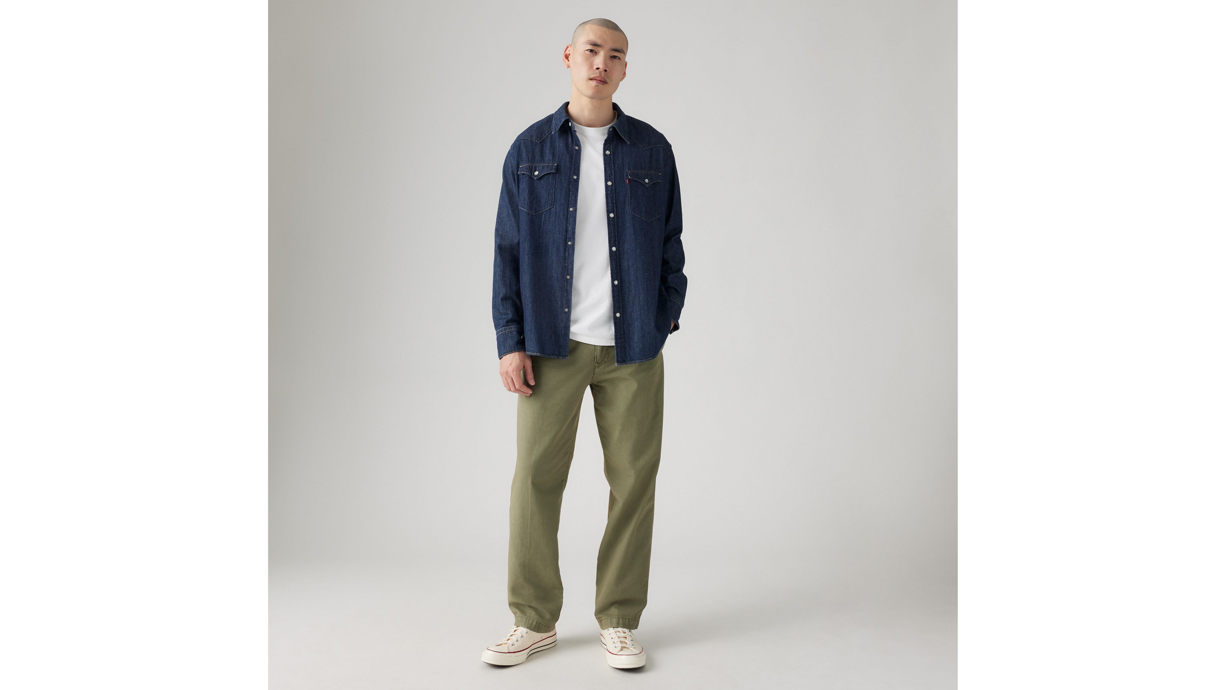 XX Chino Loose Straight Cotton Linen Trousers 1