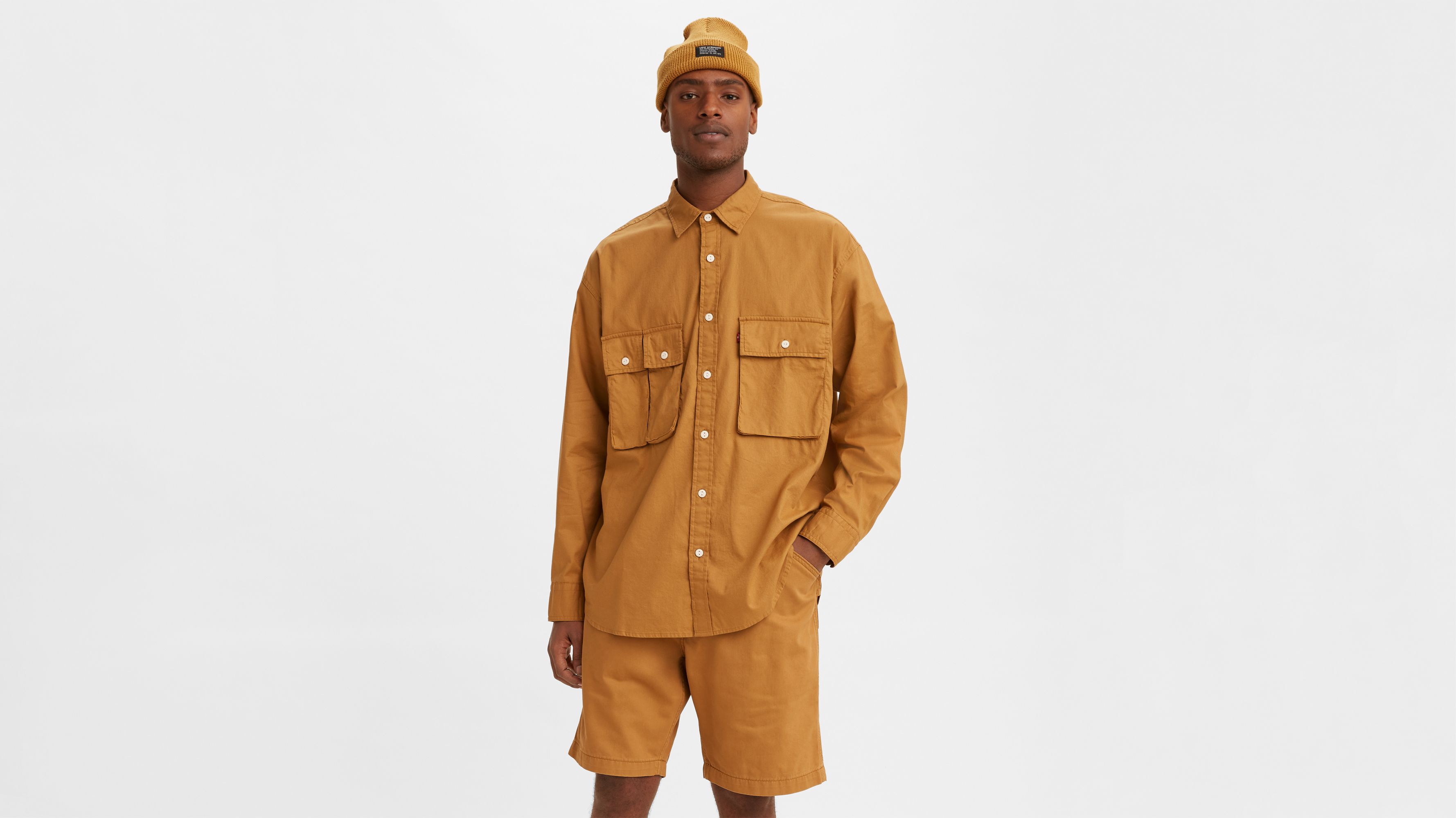 TWO-TONE OVERSIZED UTILITY SHIRT