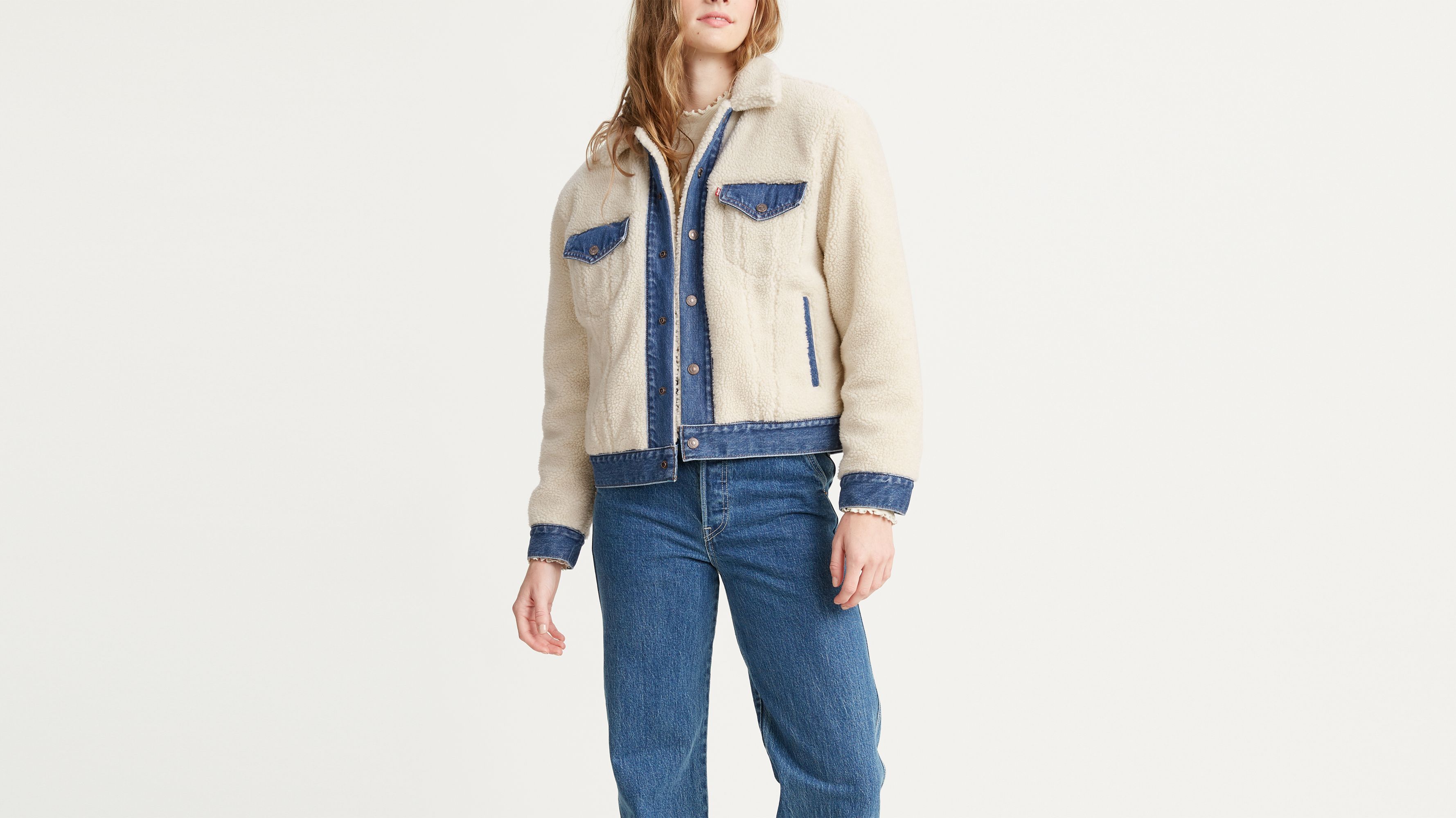 Levi's Sherpa Fleece Jacket - Women's - Sesame XL