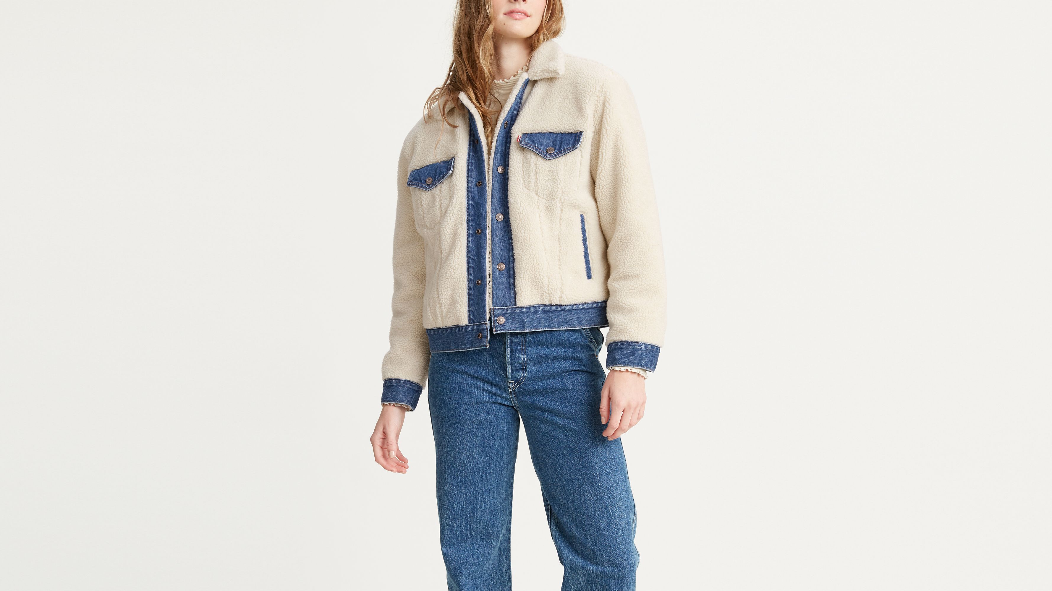 Ex-Boyfriend Sherpa Pieced Trucker Jacket